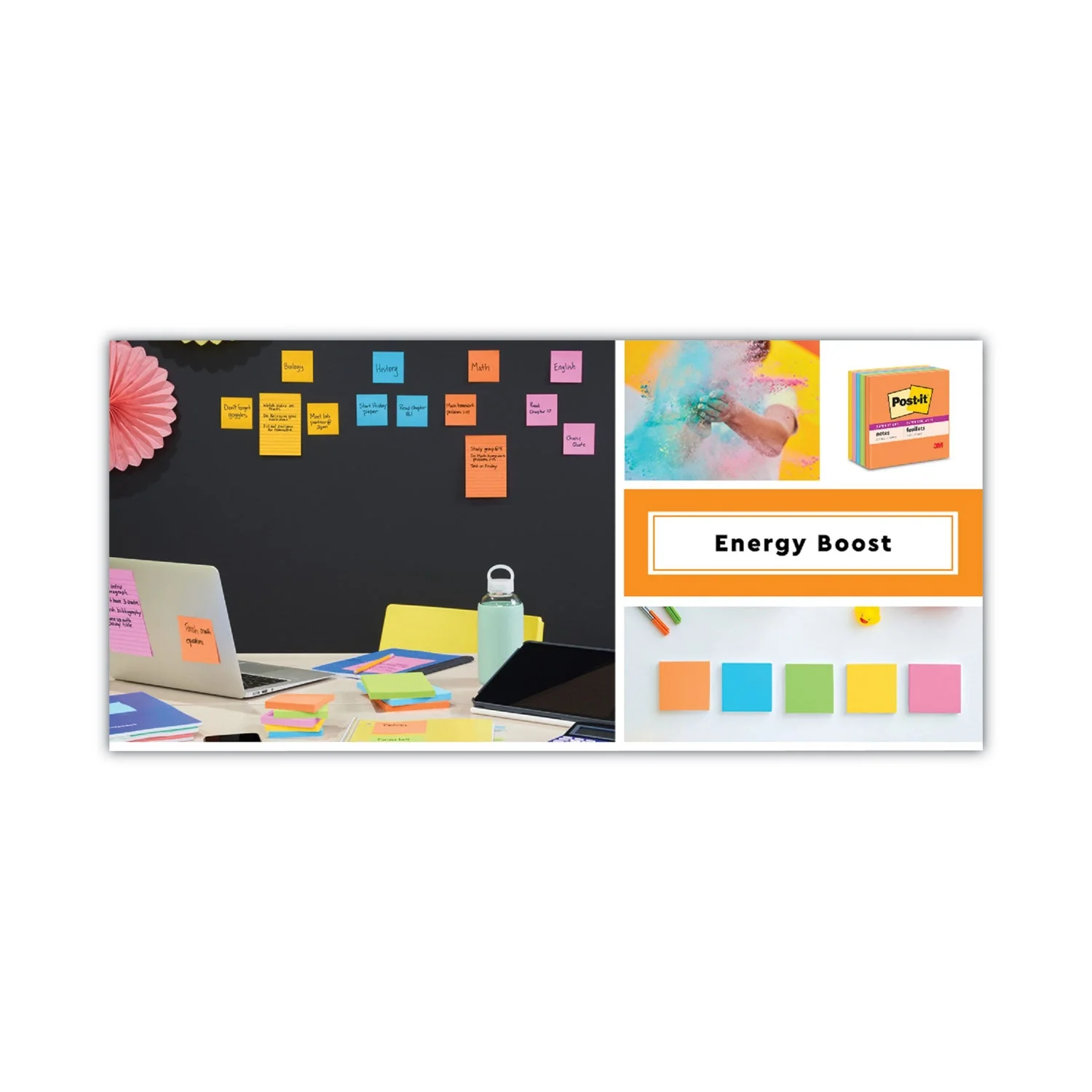 Post-it Pads in Energy Boost Collection Colors, Note Ruled, 4" x 6", 45 Sheets/Pad, 24 Pads/Pack - Image 4