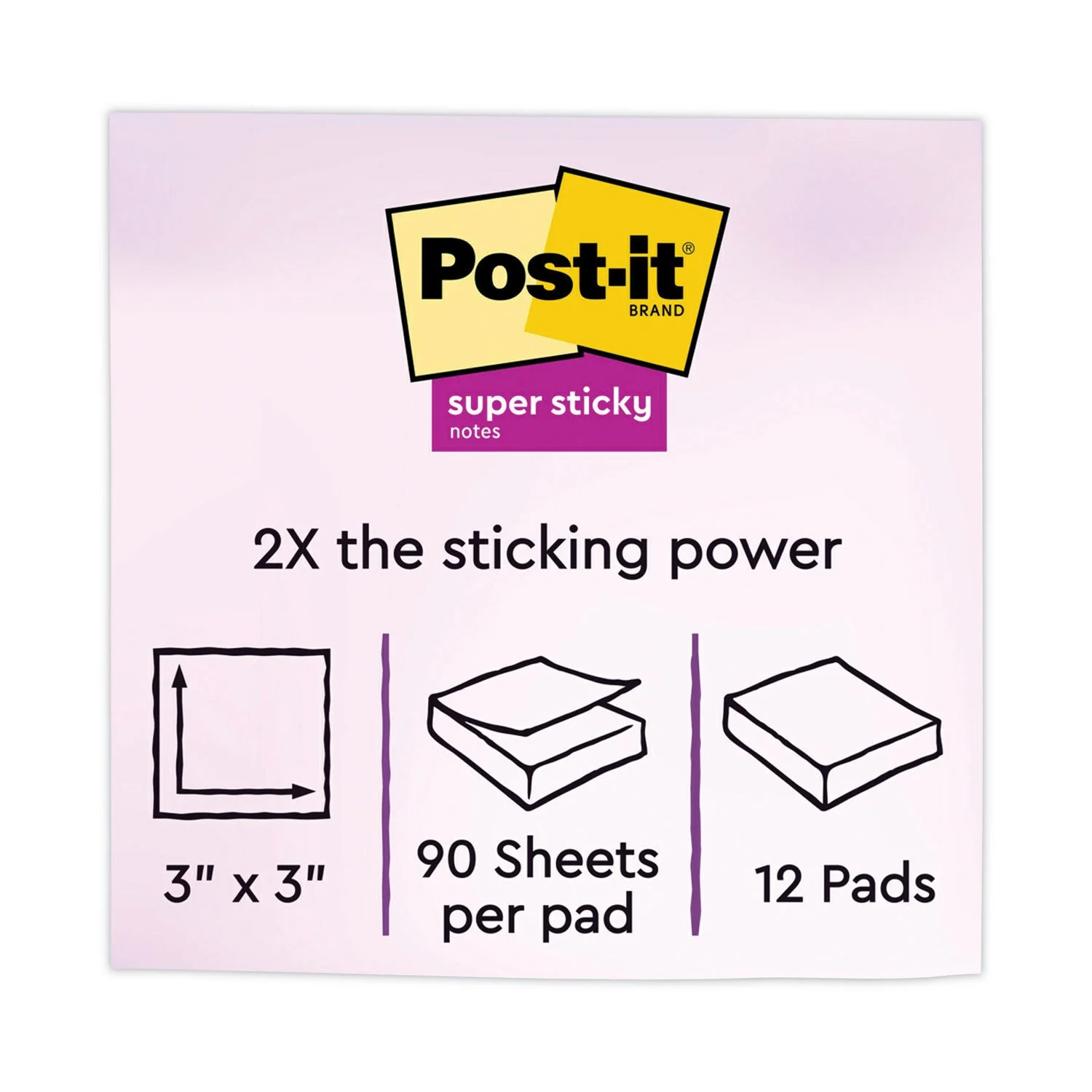 3M Post-it Pads in Playful Primary Collection Colors, 3" x 3", 90 Sheets/Pad, 12 Pads/Pack - Image 2