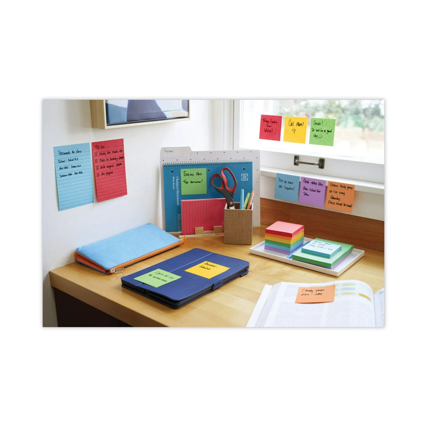 3M Post-it Pads in Playful Primary Collection Colors, 3" x 3", 90 Sheets/Pad, 12 Pads/Pack - Image 7
