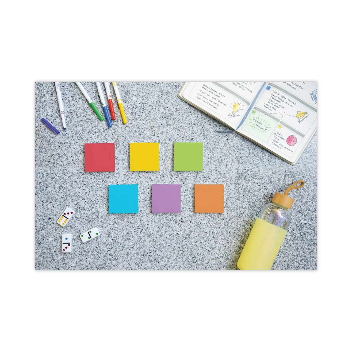 3M Post-it Pads in Playful Primary Collection Colors, 3" x 3", 90 Sheets/Pad, 12 Pads/Pack - Image 8