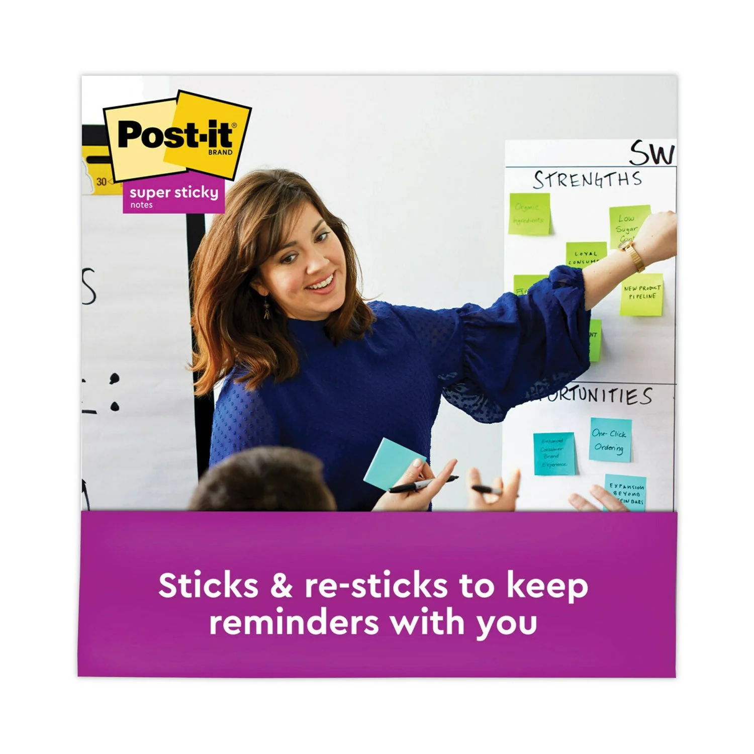3M Post-it Pads in Supernova Neon Collection Colors, 3" x 3", 90 Sheets/Pad, 12 Pads/Pack - Image 3
