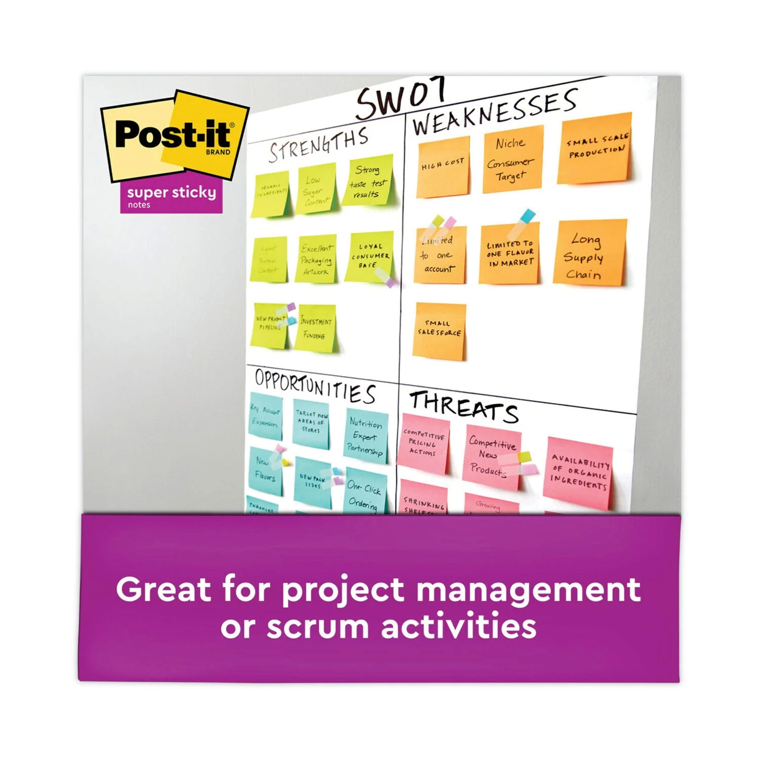 3M Post-it Pads in Supernova Neon Collection Colors, Cabinet Pack, 3" x 3", 70 Sheets/Pad, 24 Pads/Pack - Image 4