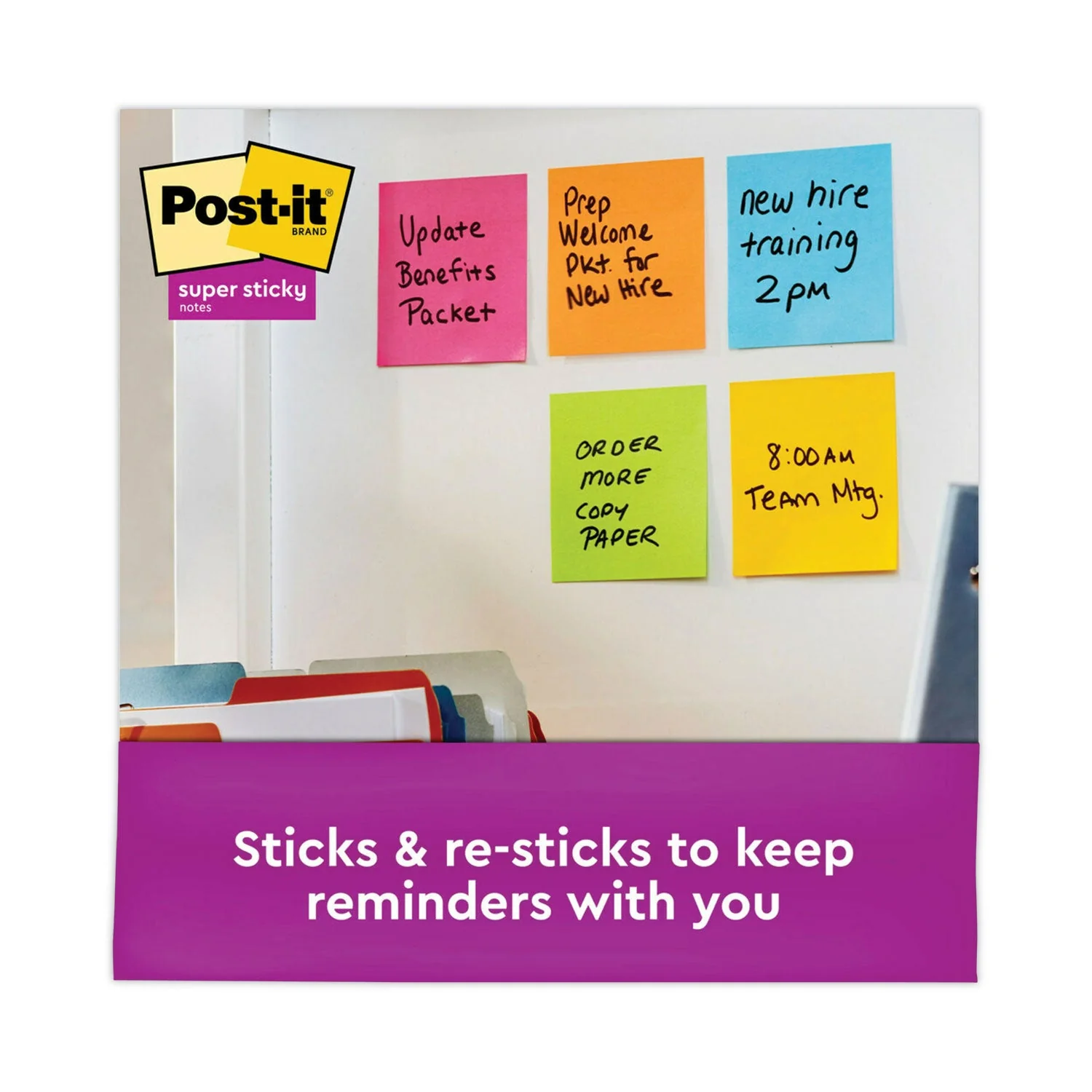 3M Post-it Pop-up 3 x 3 Note Refill, 3" x 3", Energy Boost Collection Colors, 90 Sheets/Pad, 18 Pads/Pack - Image 3