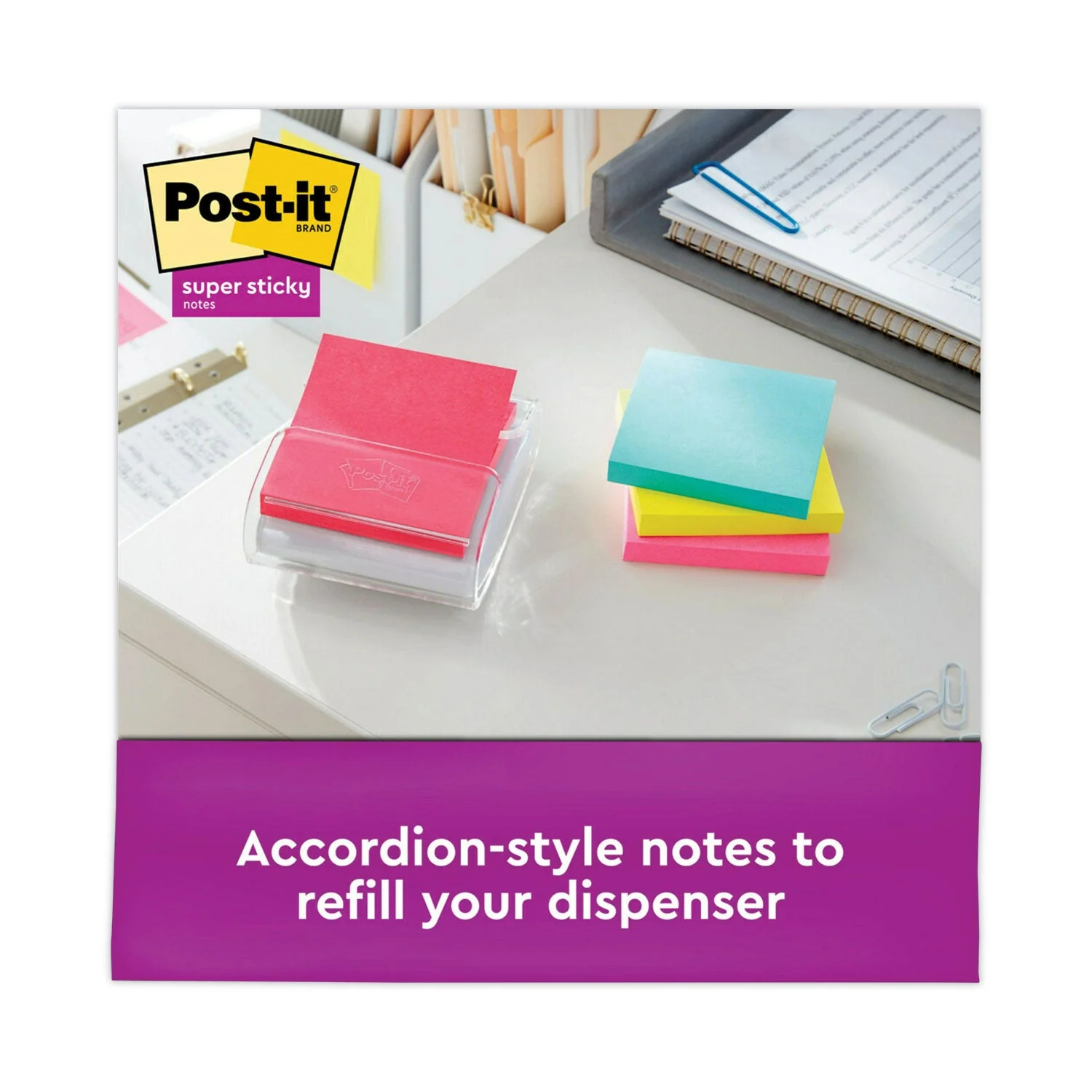 3M Post-it Pop-up 3 x 3 Note Refill Cabinet Pack, 3" x 3", Supernova Neons Collection Colors, 100 Sheets/Pad, 18 Pads/Pack - Image 2