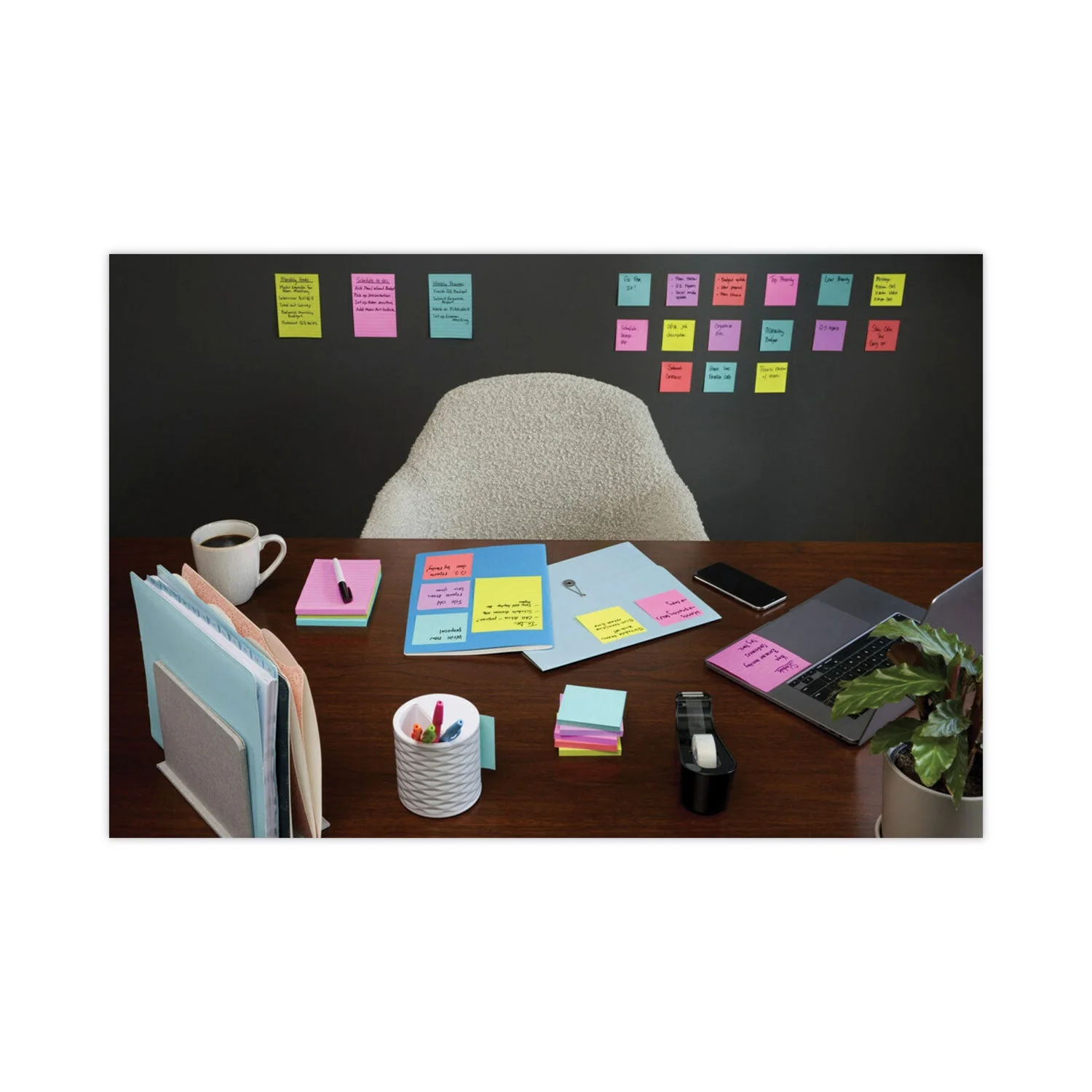 3M Post-it Self-Stick Notes Office Pack, 3" x 3", Supernova Neons Collection Colors, 90 Sheets/Pad, 24 Pads/Pack - Image 8