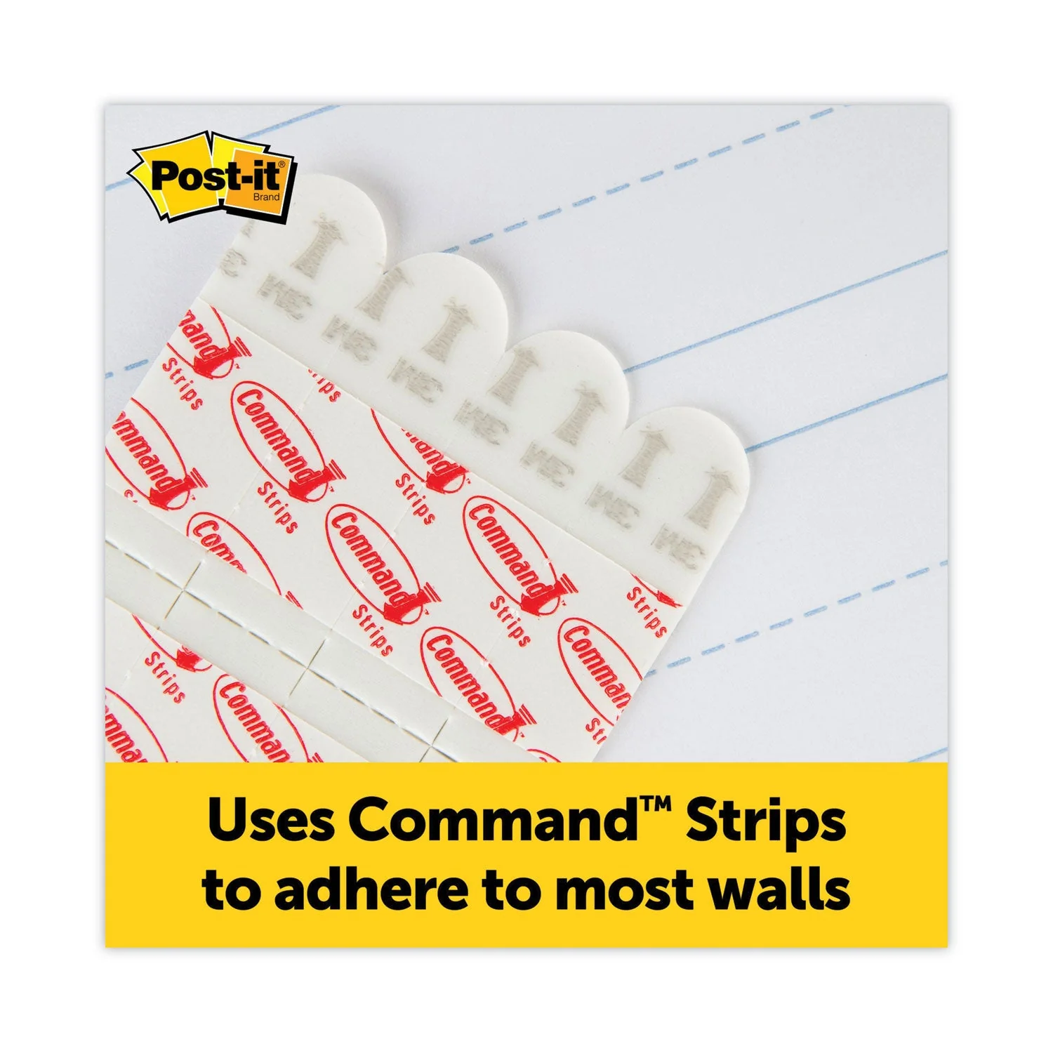 3M Post-it Self-Stick Wall Pad, Manuscript Format (Primary 3" Rule), 20 x 23, White, 20 Sheets, 2/Pack - Image 2