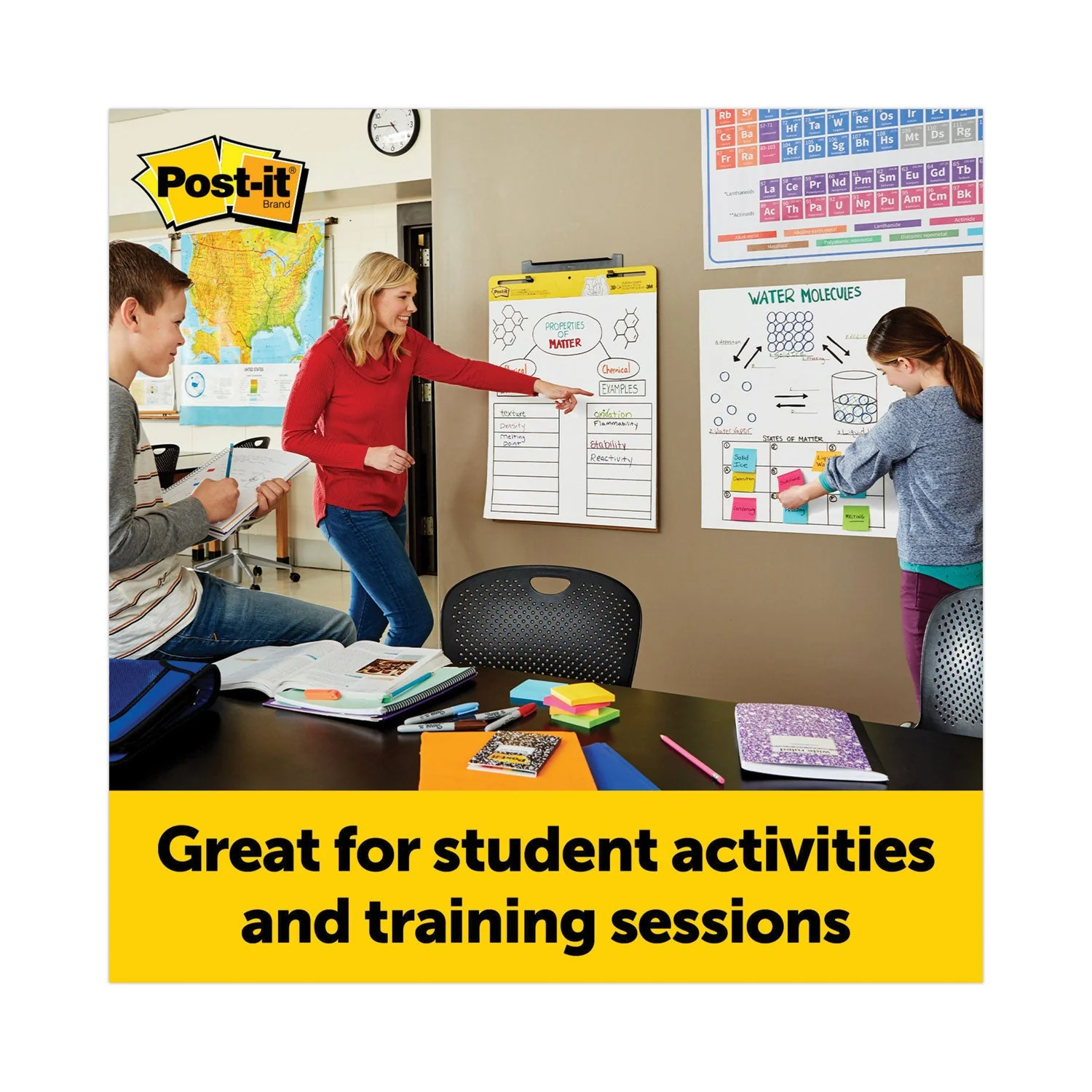 3M Post-it Vertical-Orientation Self-Stick Easel Pad Value Pack, Unruled, 25 x 30, White, 30 Sheets, 6/Carton - Image 6