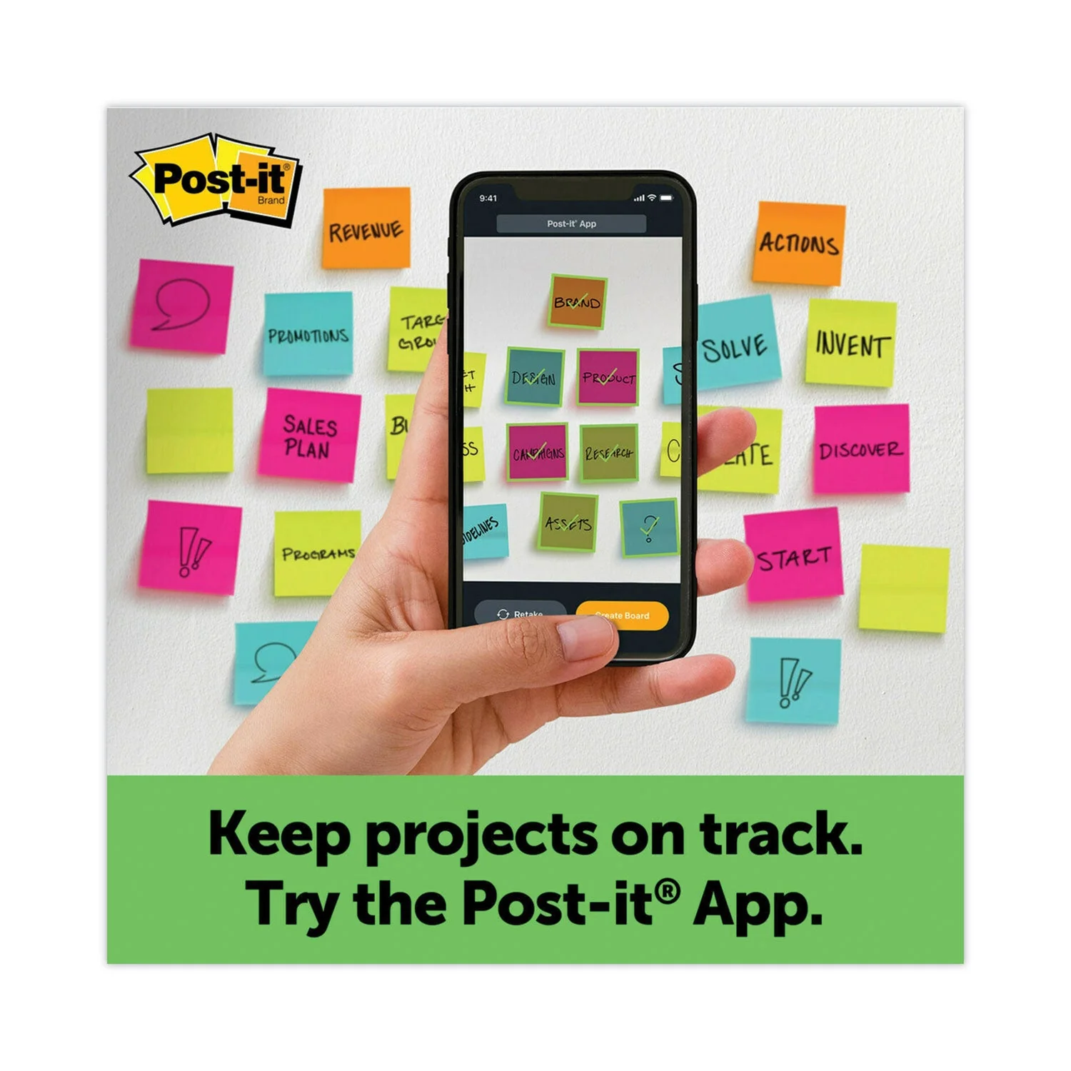3M Post-it Vertical-Orientation Self-Stick Easel Pads, Green Headband, Unruled, 25 x 30, White, 30 Sheets, 2/Carton - Image 7