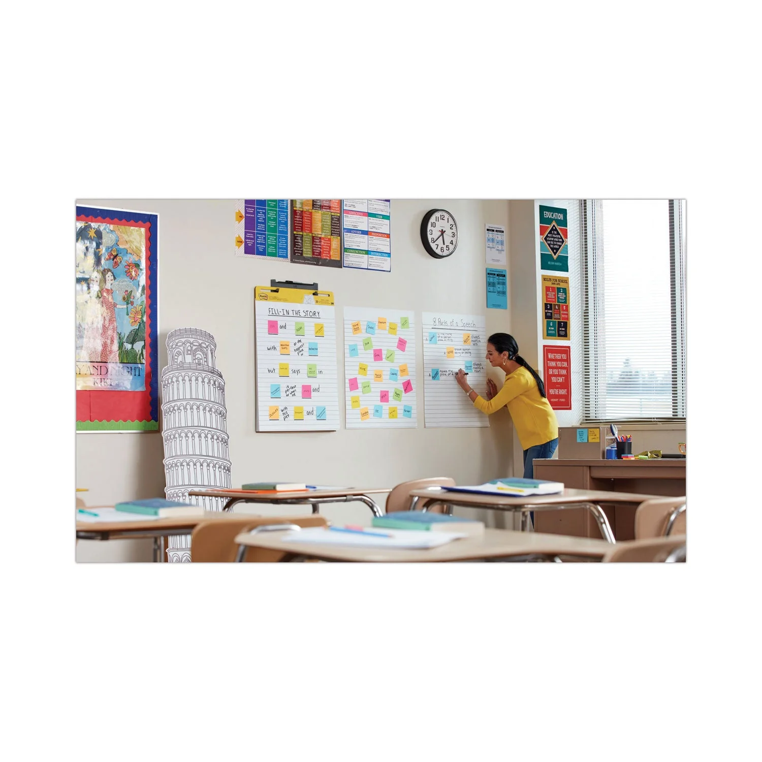 3M Post-it Vertical-Orientation Self-Stick Easel Pads, Presentation Format (1.5" Rule), 25 x 30, White, 30 Sheets, 2/Pack - Image 10