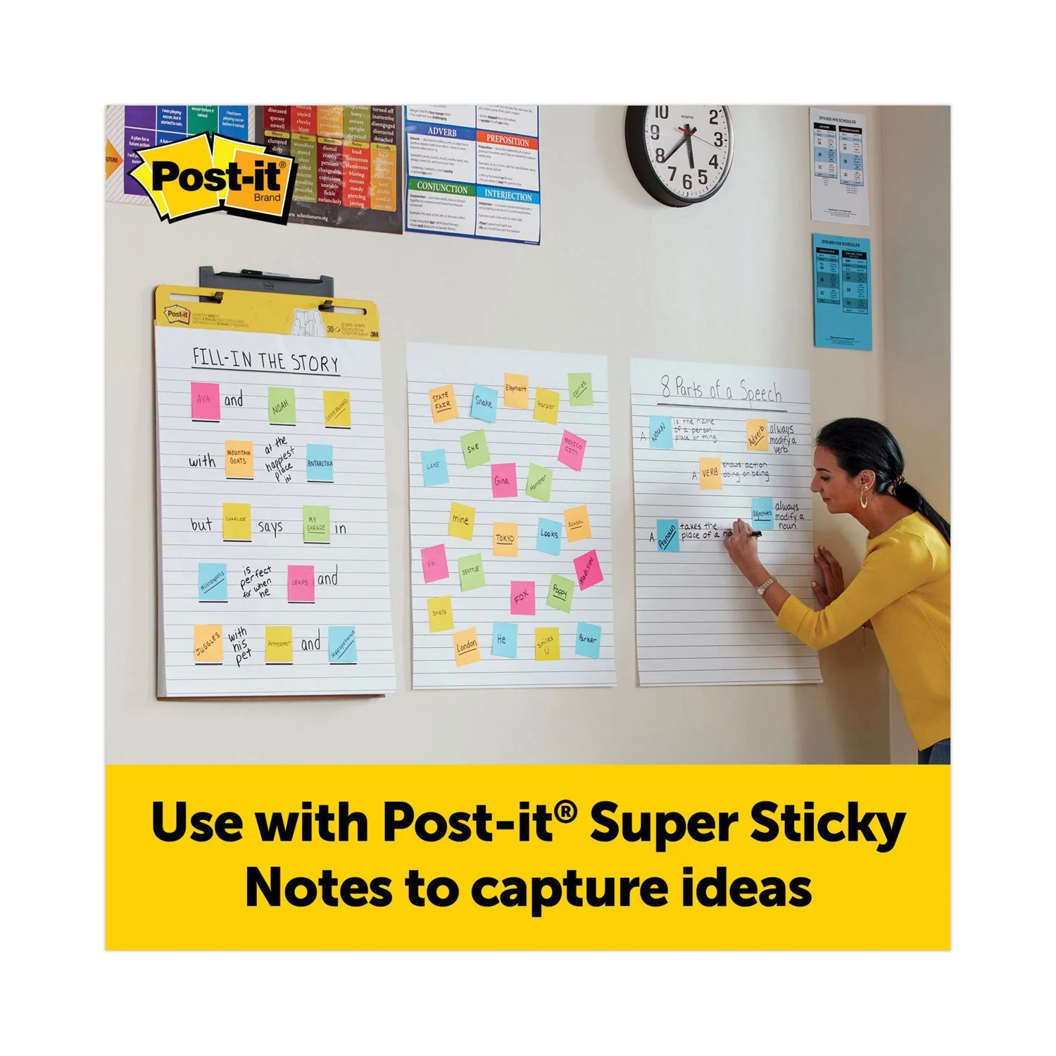 3M Post-it Vertical-Orientation Self-Stick Easel Pads, Presentation Format (1.5" Rule), 25 x 30, White, 30 Sheets, 2/Pack - Image 6