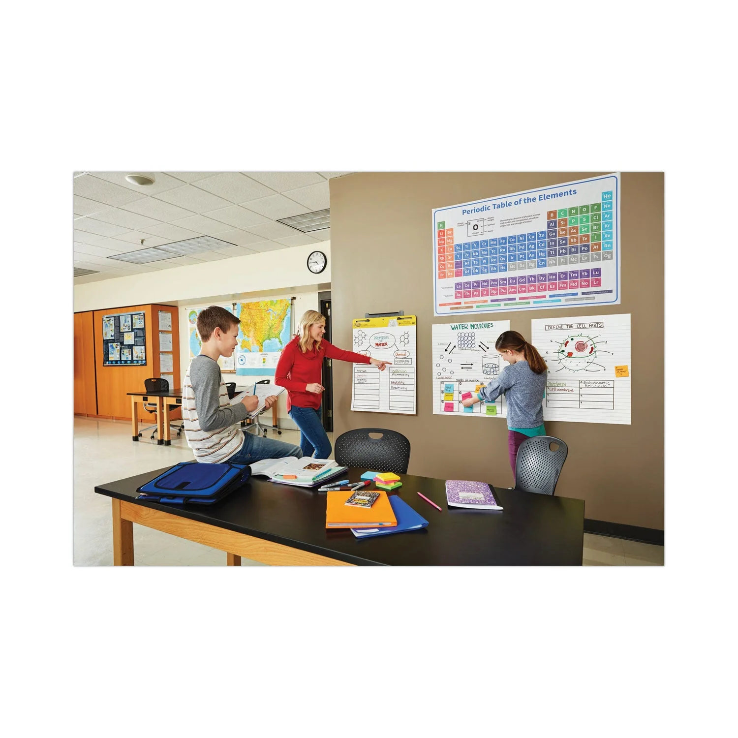 3M Post-it Vertical-Orientation Self-Stick Easel Pads, Presentation Format (1.5" Rule), 25 x 30, White, 30 Sheets, 2/Pack - Image 9