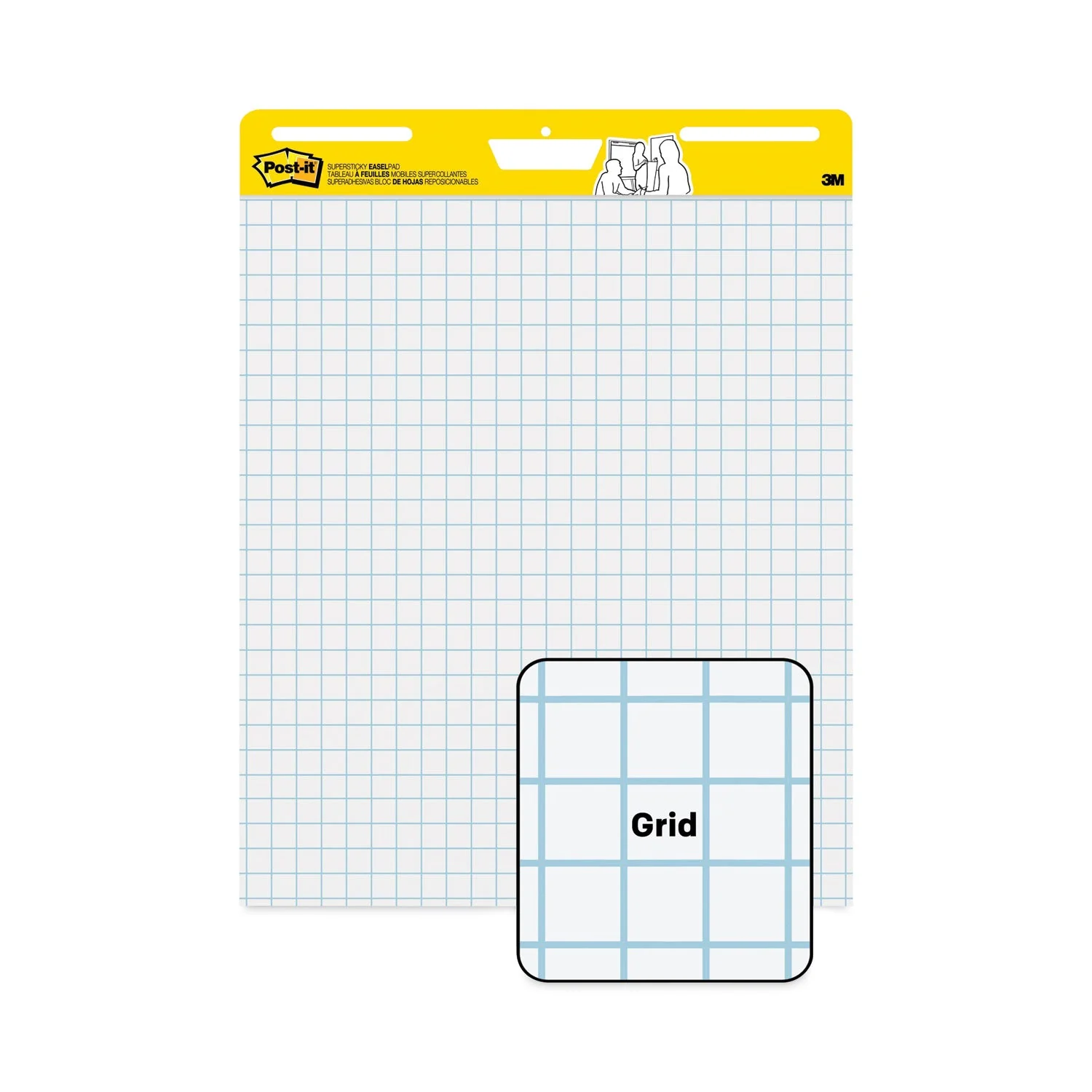 3M Post-it Vertical-Orientation Self-Stick Easel Pads, Quadrille Rule (1 sq/in), 25 x 30, White, 30 Sheets, 2/Carton - Image 11