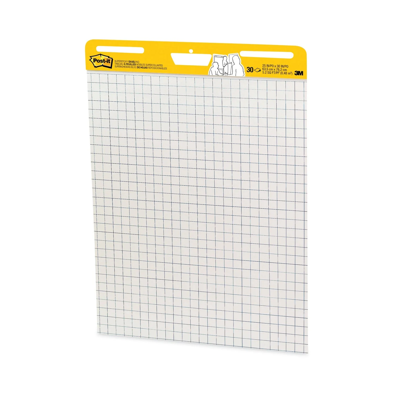 3M Post-it Vertical-Orientation Self-Stick Easel Pads, Quadrille Rule (1 sq/in), 25 x 30, White, 30 Sheets, 2/Carton - Image 8