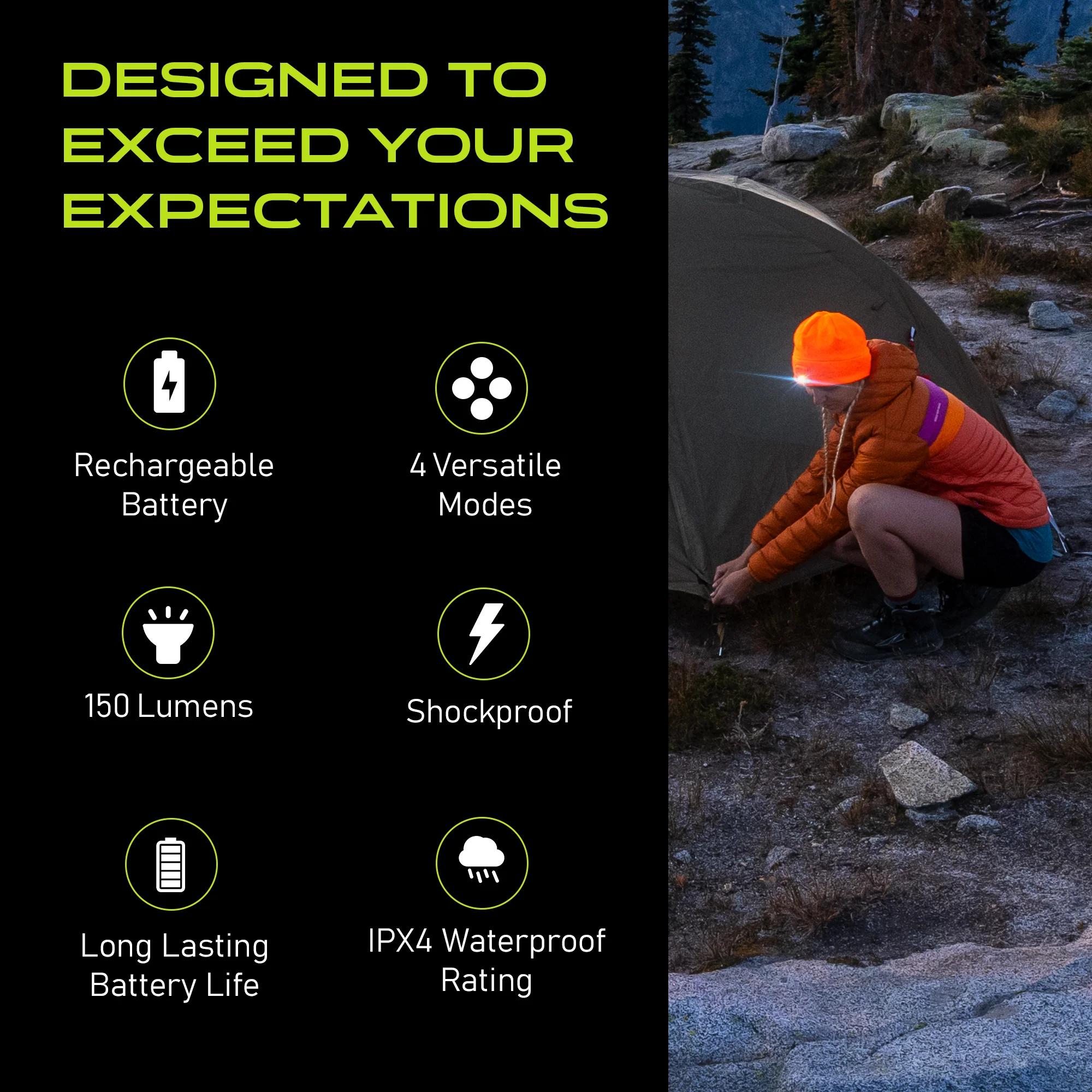 POWERCAP 2.5 Rechargeable Knit LED Lighted Headlamp Beanies - Image 4