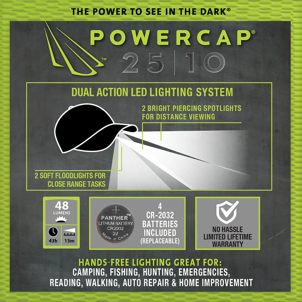 POWERCAP 25/75 Unstructured Cotton LED Lighted Hats - Image 3