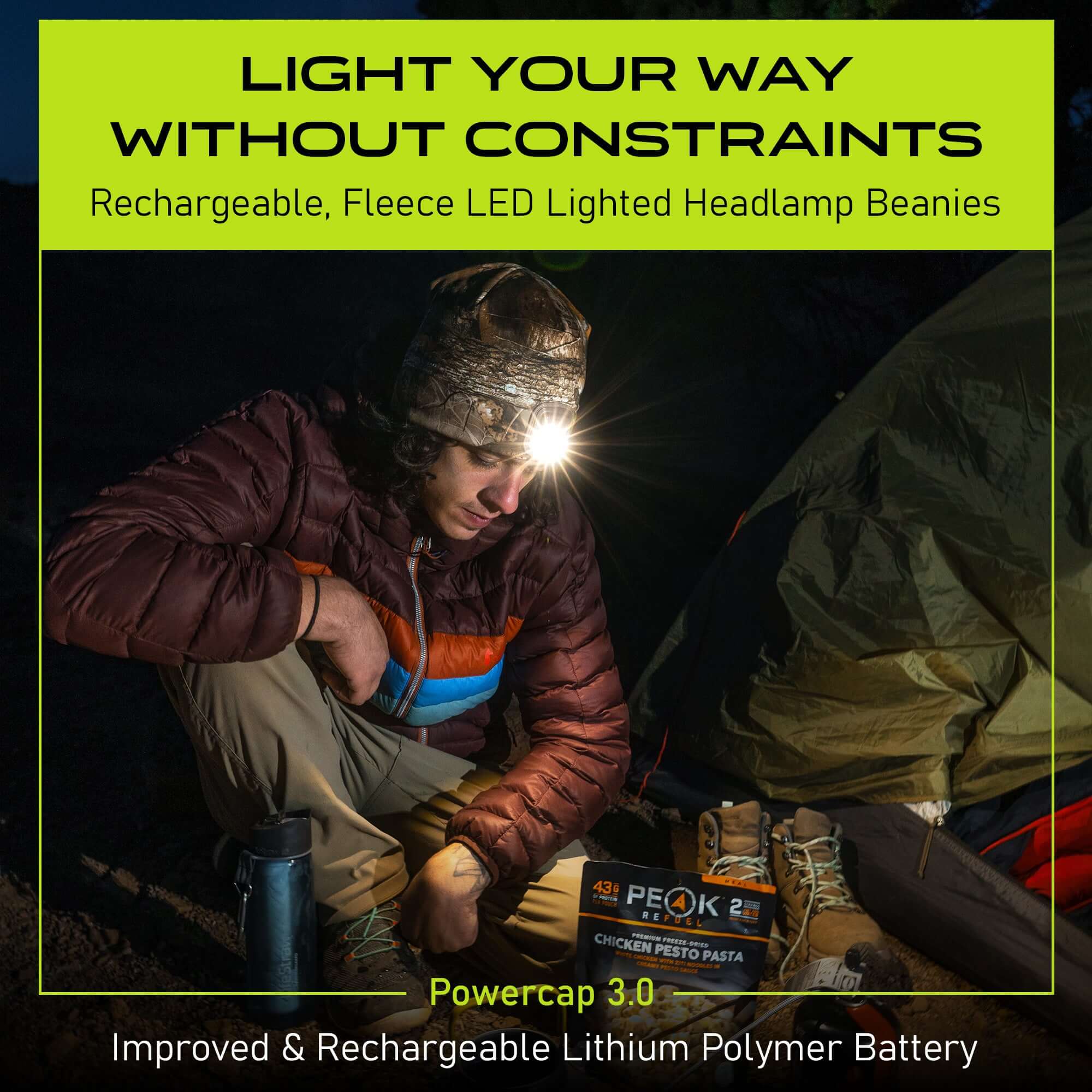 POWERCAP 3.0 Lighted Headlamp Fleece Beanies Rechargeable LED - 150 Lumens - Image 16