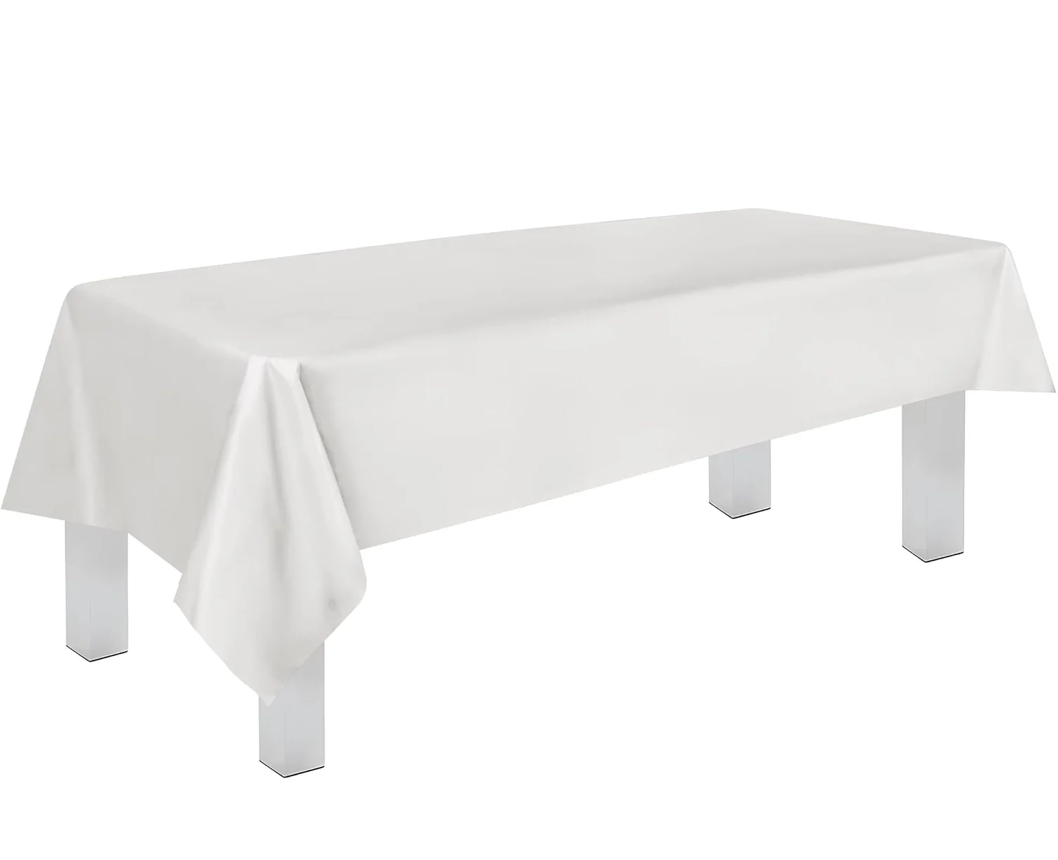 Premium Plastic Table Cover 54in x 108in for 6ft to 8ft Rectangle Tables (Beige, Black, White) - Image 3