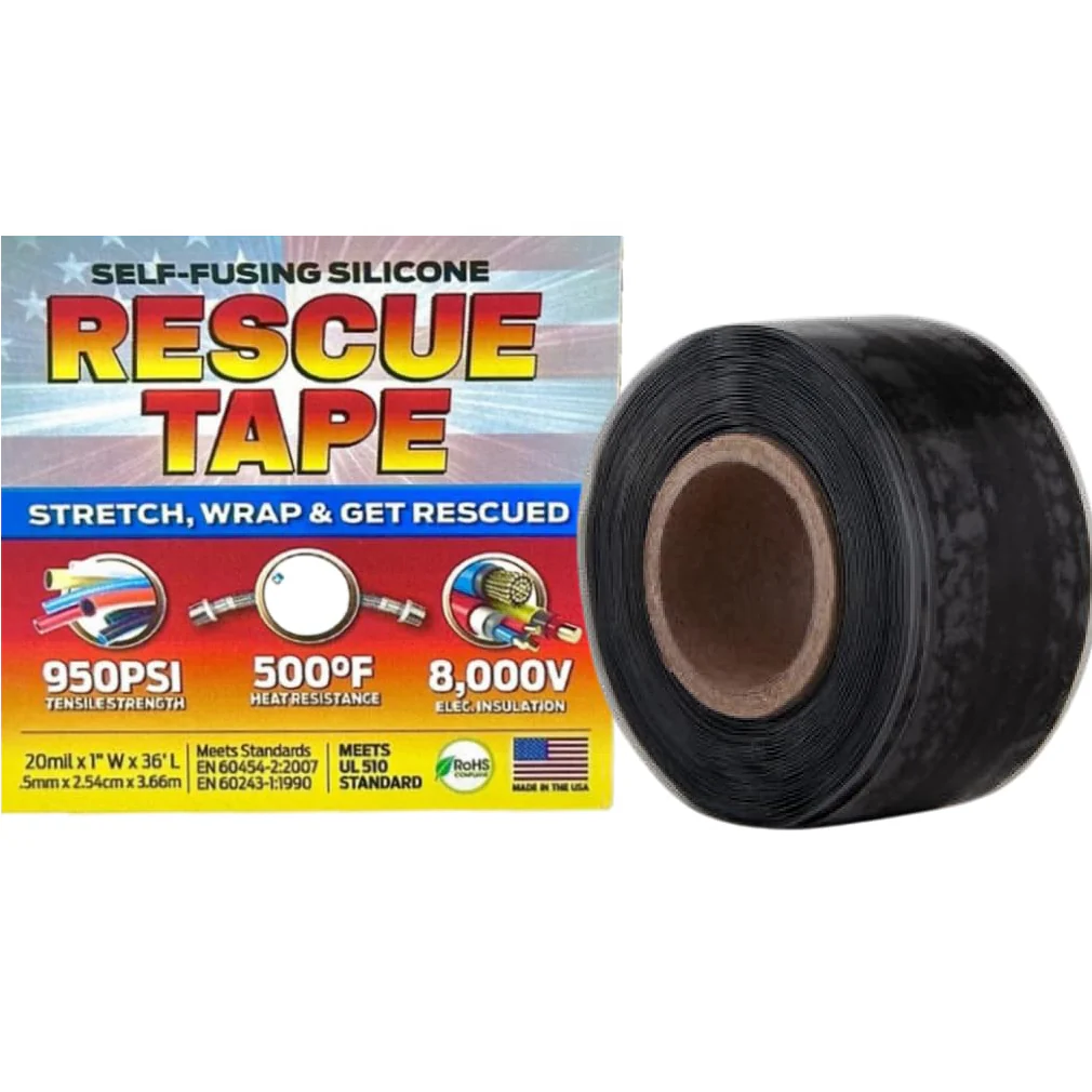 Bond It Rescue Tape - Self-Fusing Silicone Tape Roll 1 Inch (Black, White) - Image 4