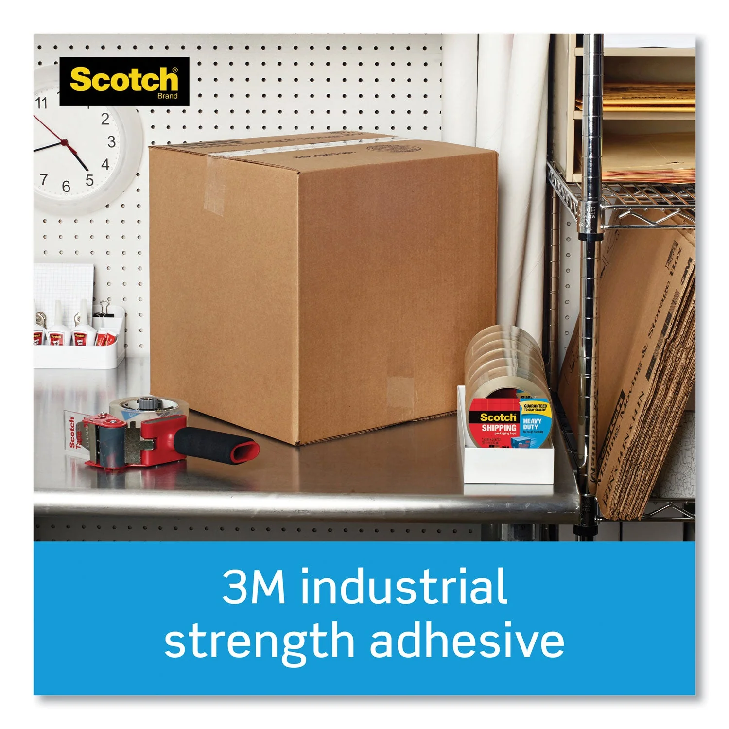 Scotch 3850 Heavy-Duty Packaging Tape with DP300 Dispenser, 3" Core, 1.88" x 54.6 yds, Clear, 6/Pack - Image 7