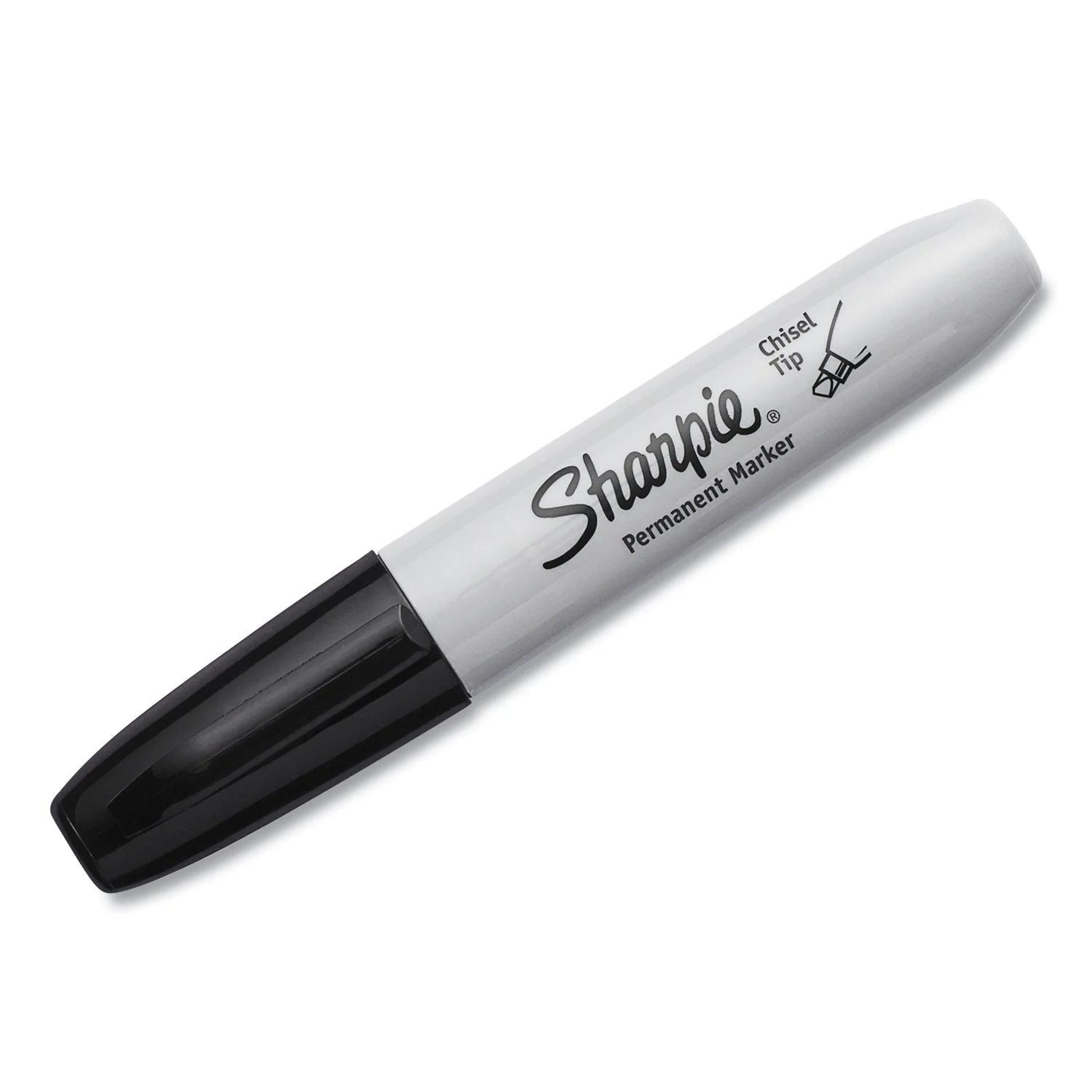 Sharpie Chisel Tip Permanent Marker, Medium Chisel Tip, Black, Dozen - Image 2