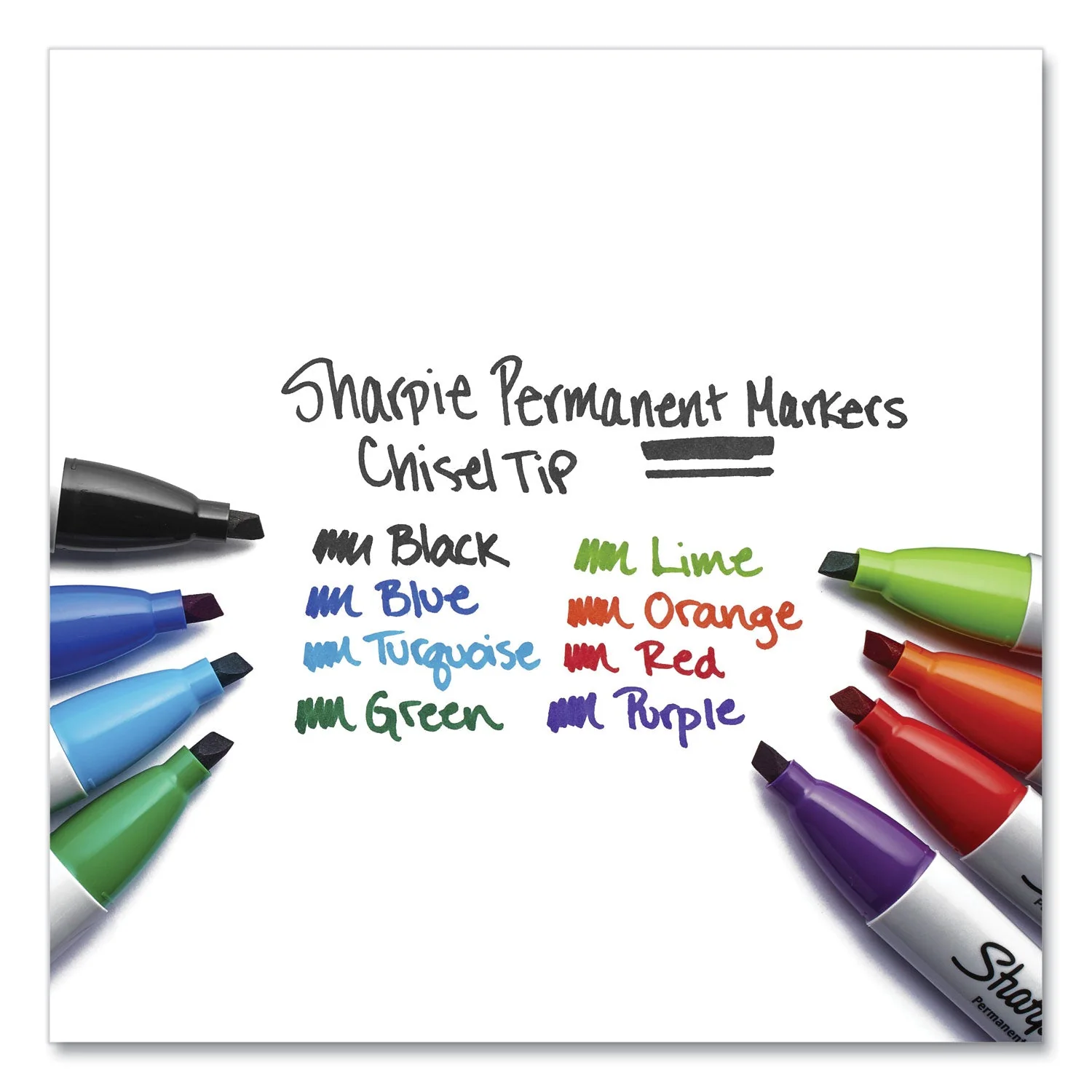 Sharpie Chisel Tip Permanent Marker, Medium Chisel Tip, Black, Dozen - Image 6