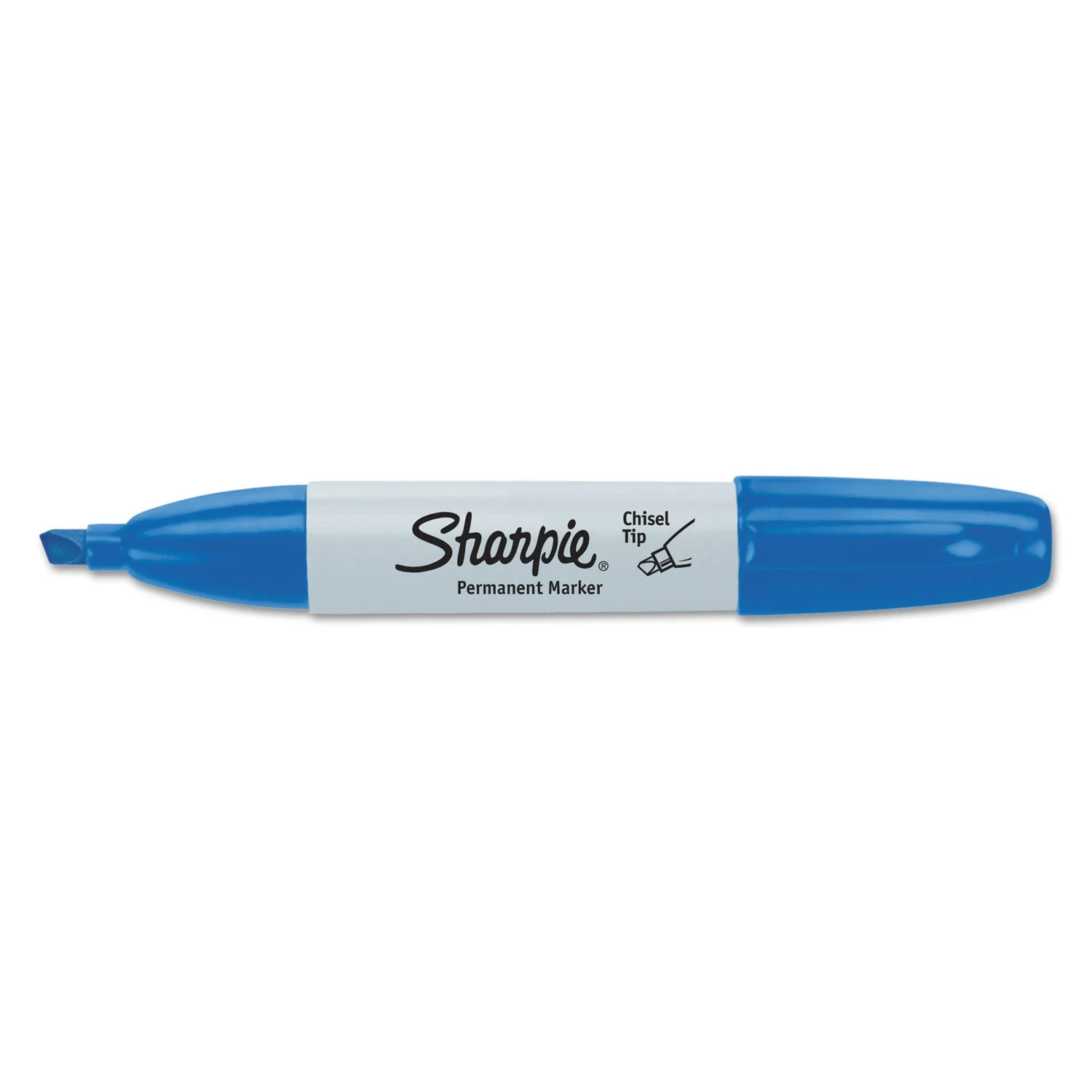 Sharpie Chisel Tip Permanent Marker, Medium Chisel Tip, Blue, Dozen - Image 3