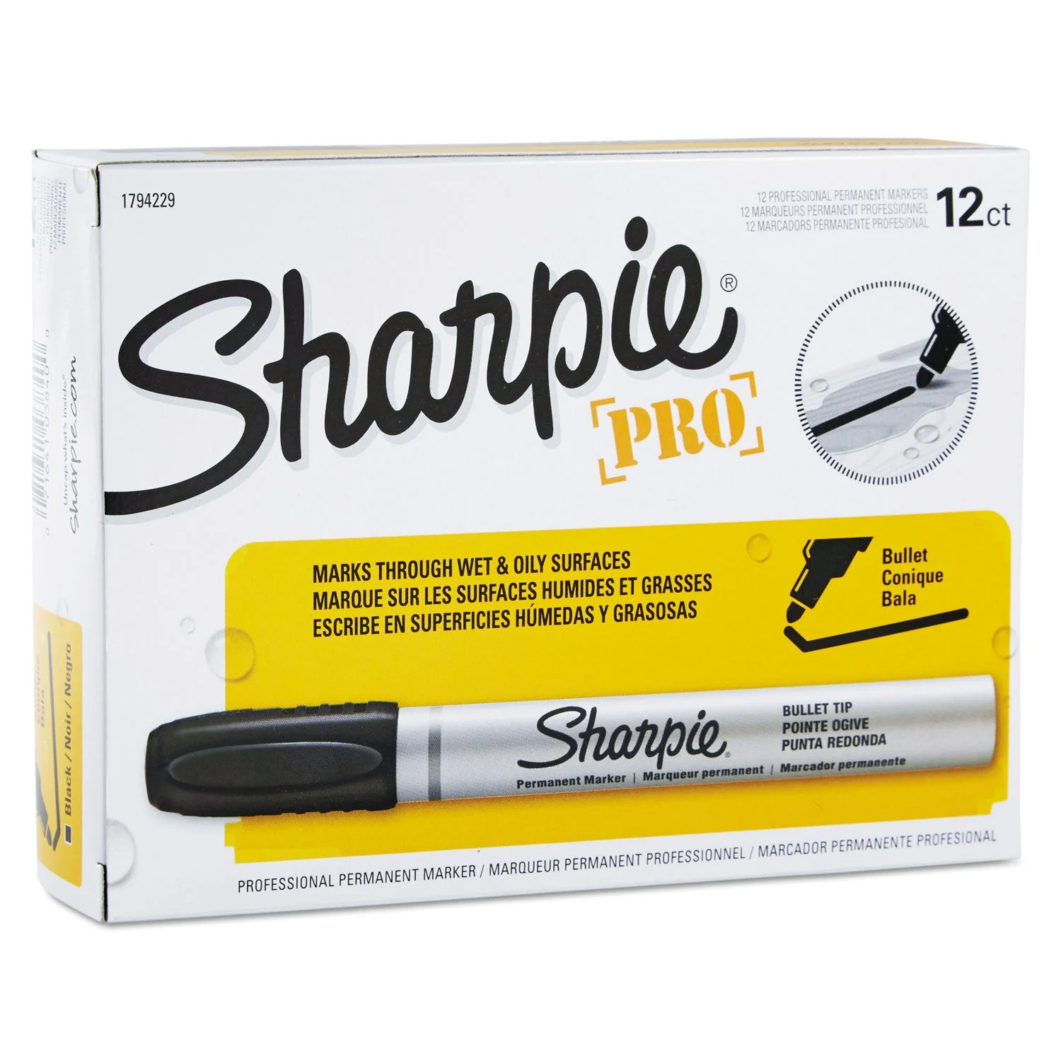 Sharpie Durable Metal Barrel Permanent Marker, Medium Bullet Tip, Black - Image 4