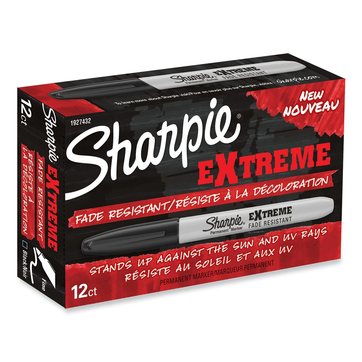 Sharpie Extreme Marker, Fine Bullet Tip, Black, Dozen - Image 2