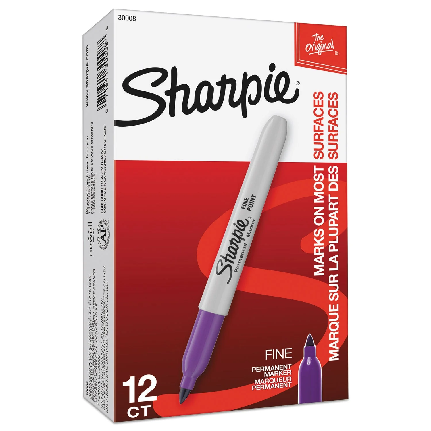 Sharpie Fine Tip Permanent Marker, Fine Bullet Tip, Purple, Dozen - Image 6