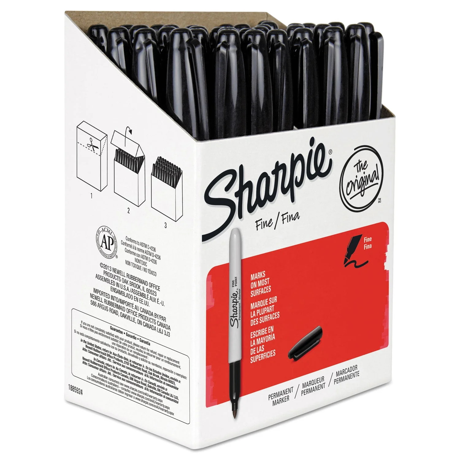 Sharpie Fine Tip Permanent Marker Value Pack, Fine Bullet Tip, Black, 36/Pack - Image 7