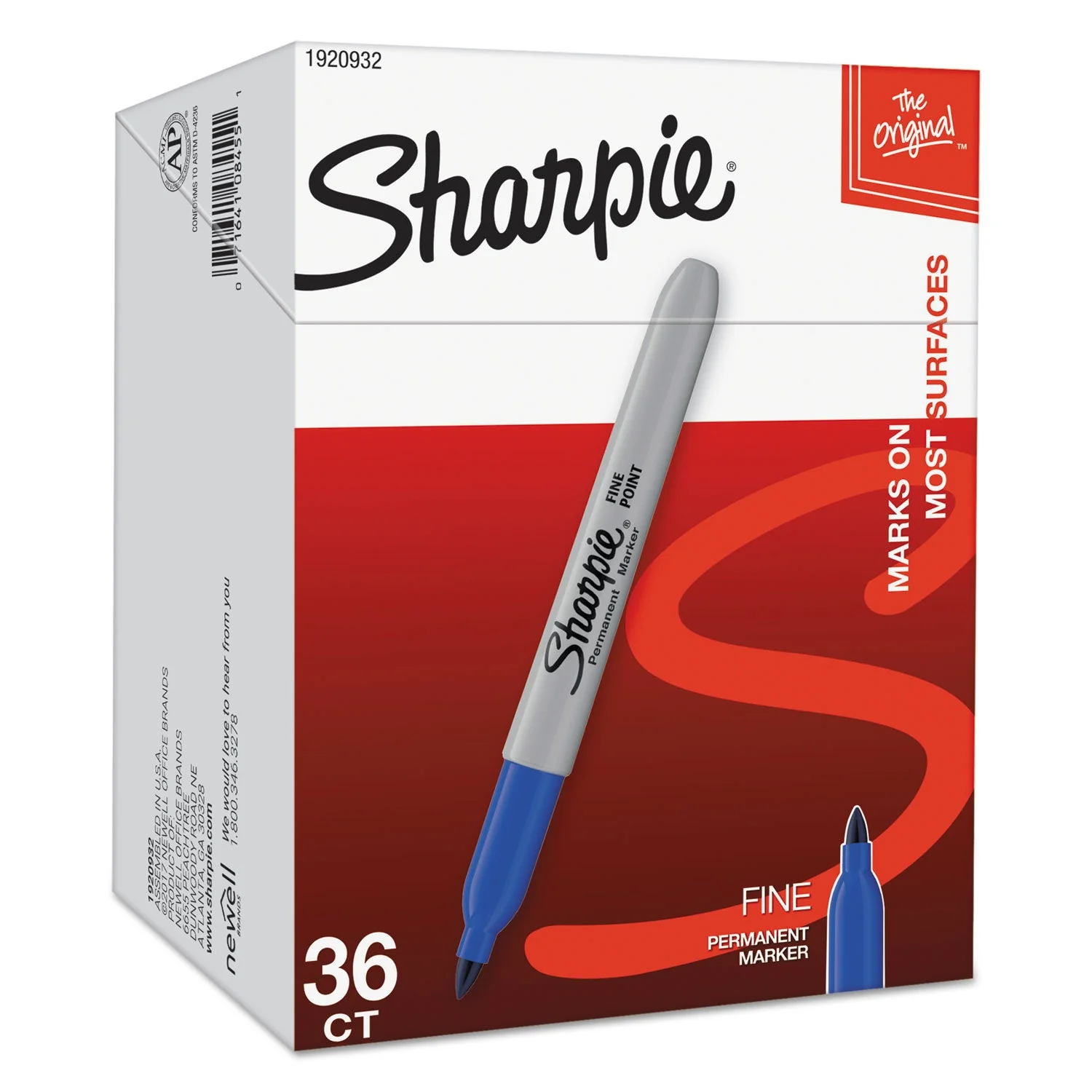Sharpie Fine Tip Permanent Marker Value Pack, Fine Bullet Tip, Blue, 36/Pack - Image 2