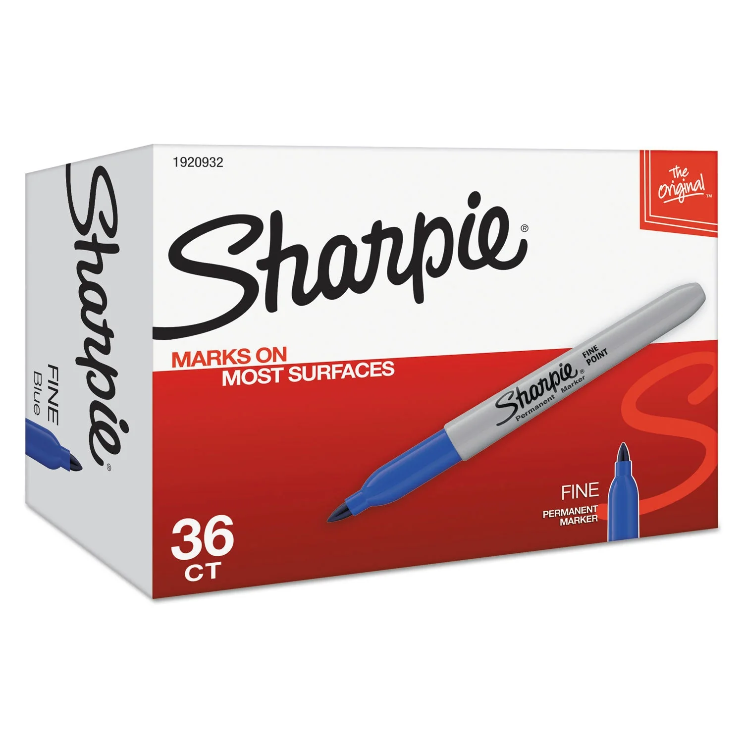 Sharpie Fine Tip Permanent Marker Value Pack, Fine Bullet Tip, Blue, 36/Pack - Image 5