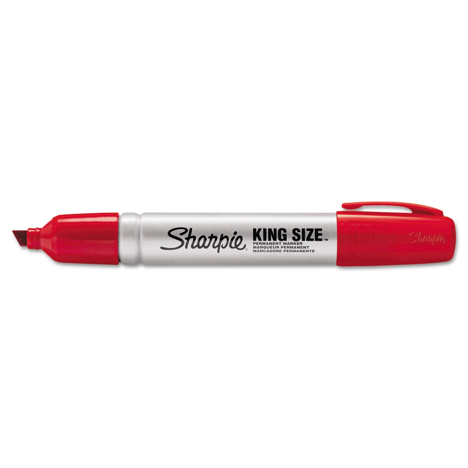 Sharpie King Size Permanent Marker, Broad Chisel Tip, Red, Dozen - Image 3