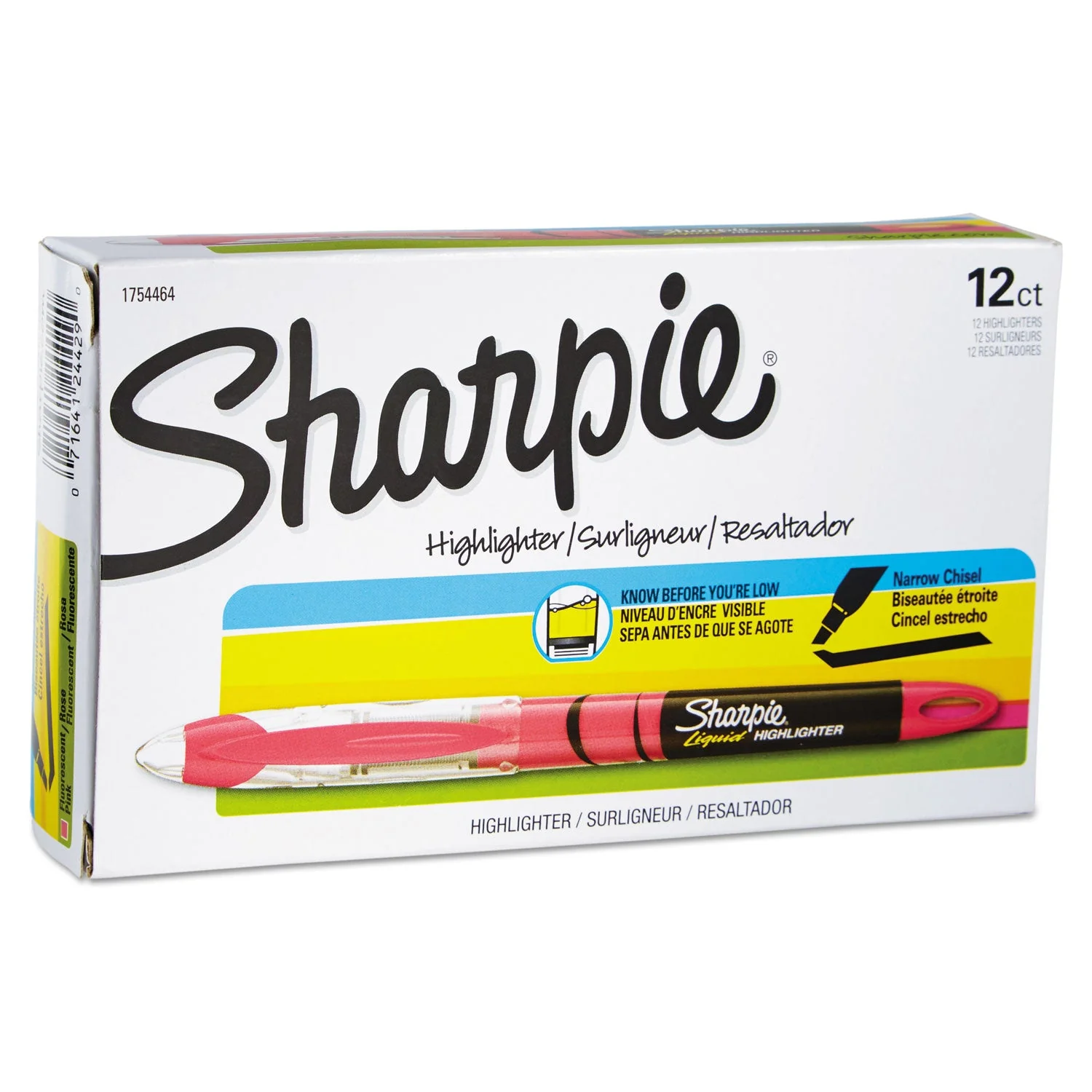 Sharpie Liquid Pen Style Highlighters, Fluorescent Pink Ink, Chisel Tip, Pink/Black/Clear Barrel, Dozen - Image 2