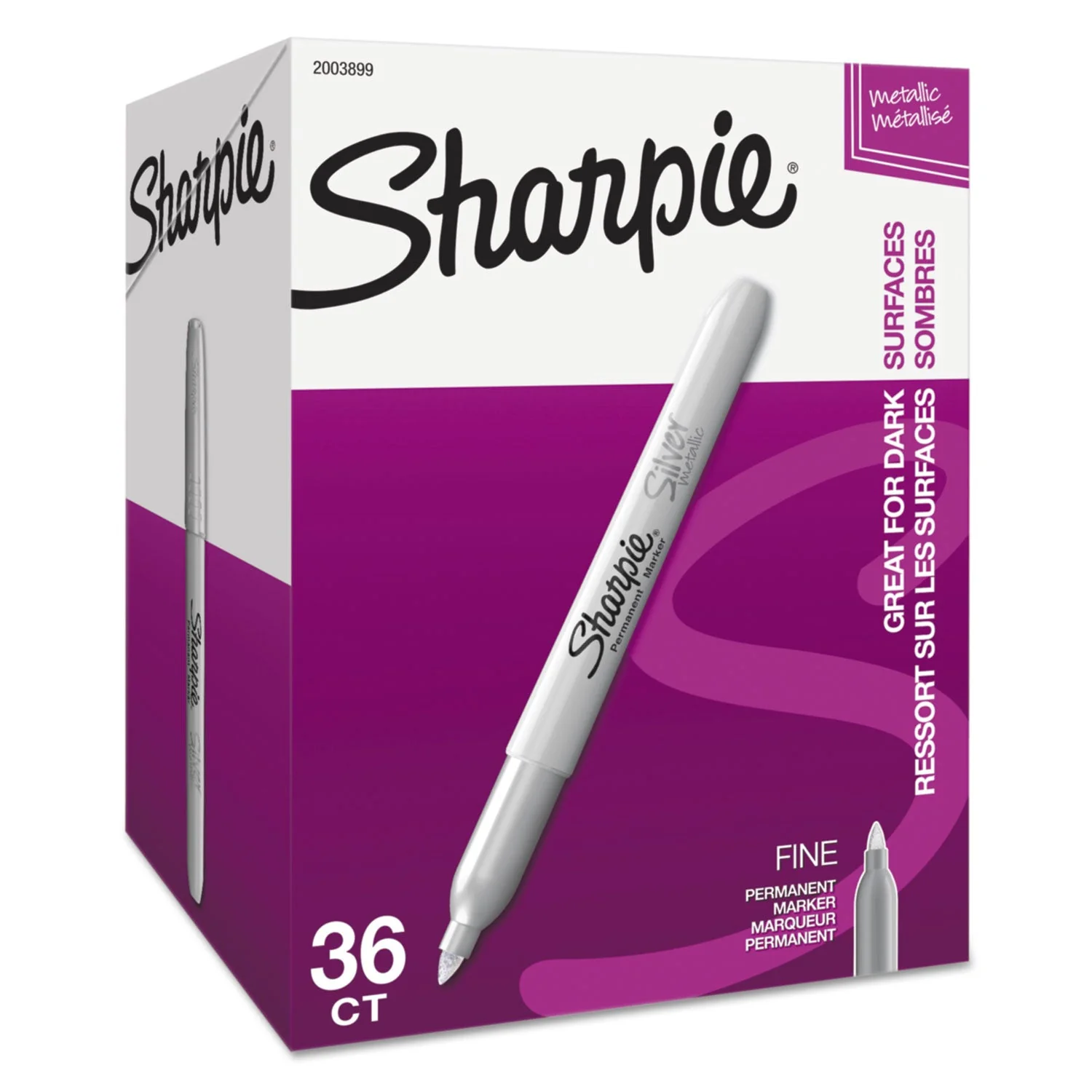 Sharpie Metallic Fine Point Permanent Marker Value Pack, Fine Bullet Tip, Metallic Silver, 36/Pack - Image 7