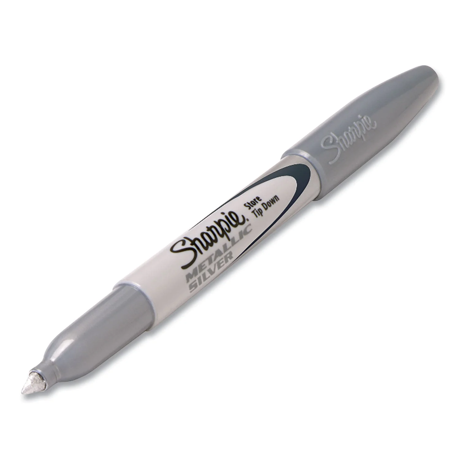Sharpie Metallic Fine Point Permanent Markers, Fine Bullet Tip, Metallic Silver, Dozen - Image 5
