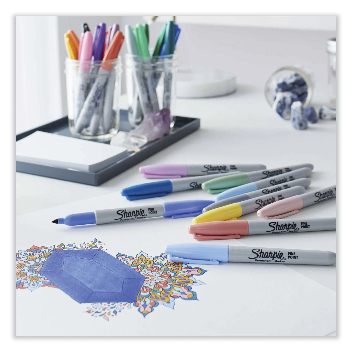 Sharpie Mystic Gems Markers, Fine Bullet Tip, Assorted, 24/Pack - Image 5