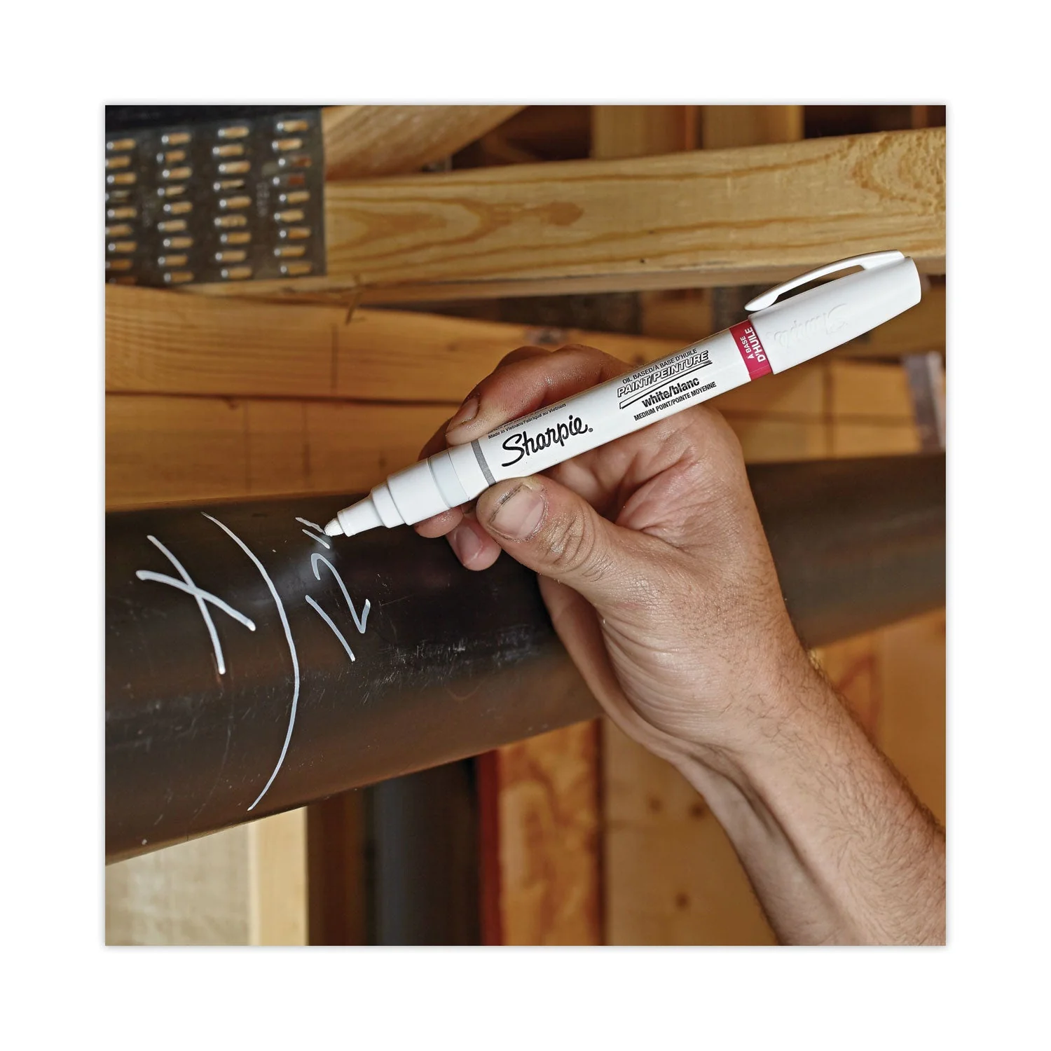Sharpie Permanent Paint Marker, Fine Bullet Tip, White, Dozen - Image 4