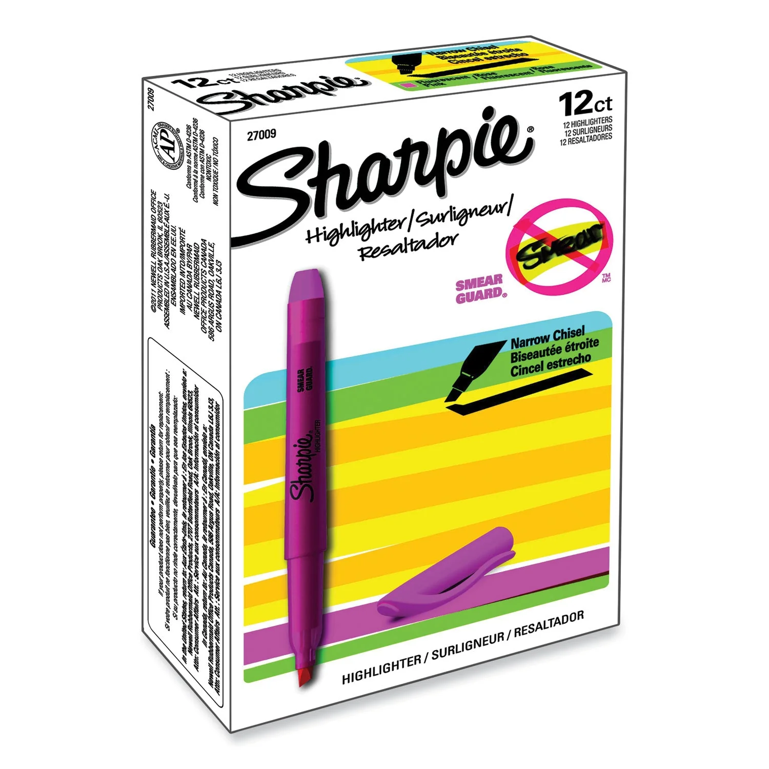 Sharpie Pocket Style Highlighters, Fluorescent Pink Ink, Chisel Tip, Pink Barrel, Dozen - Image 3