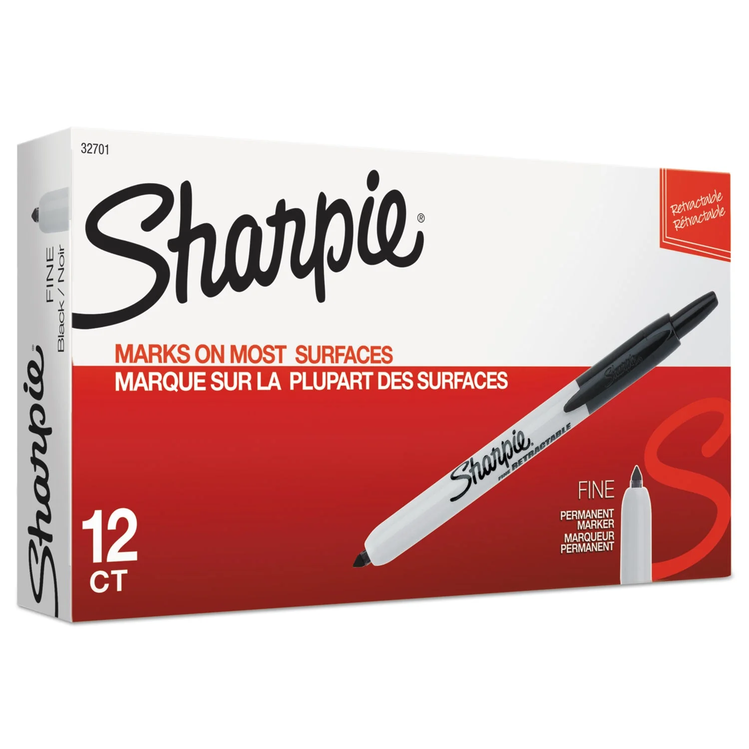 Sharpie Retractable Permanent Marker, Fine Bullet Tip, Black - Image 2