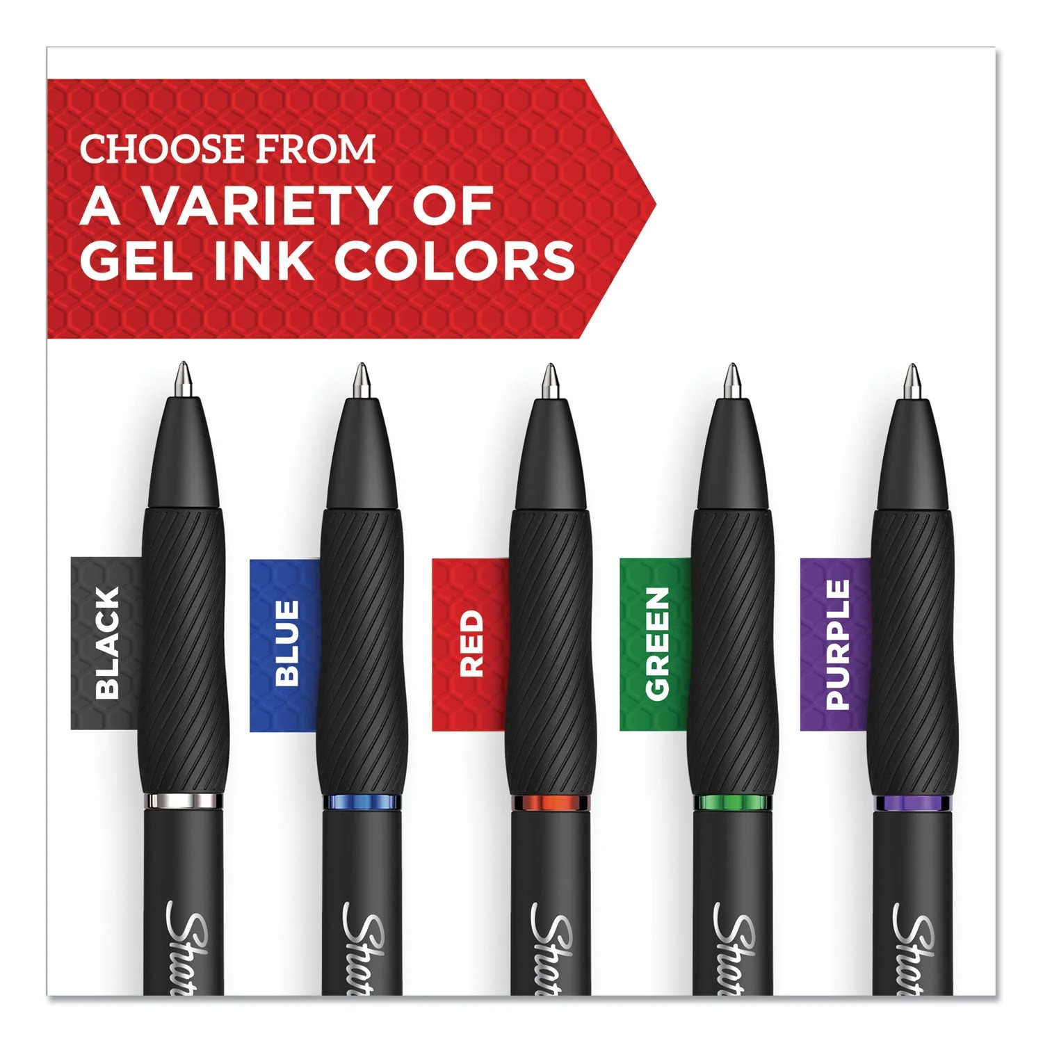Sharpie S-Gel High-Performance Gel Pen, Retractable, Bold 1 mm, Black Ink, Black Barrel, 36/Pack - Image 4