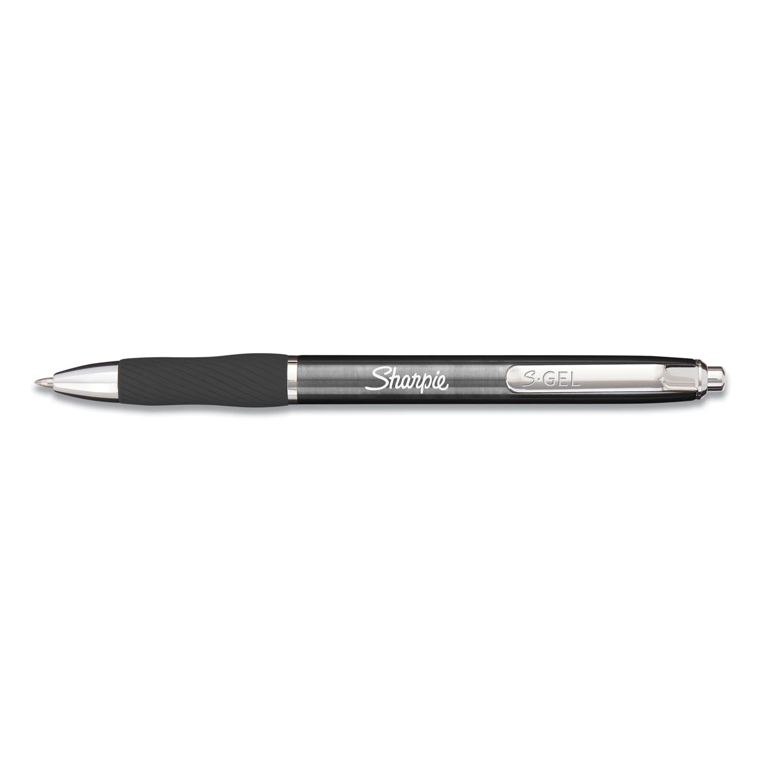 Sharpie S-Gel Premium Metal Barrel Gel Pen, Retractable, Medium 0.7 mm, Black Ink, Gun Metal Gray Barrel, Dozen - Image 2