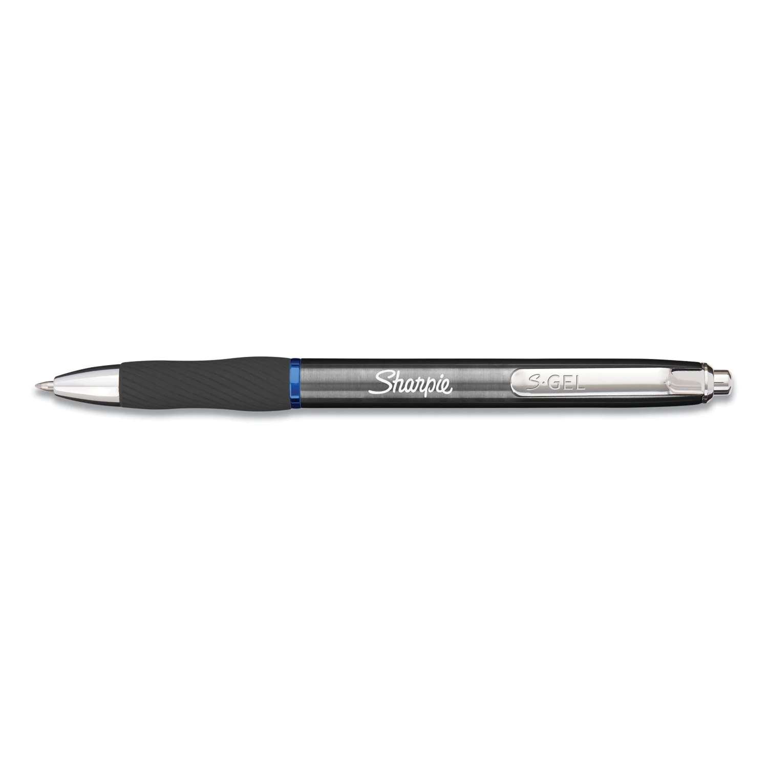 Sharpie S-Gel Premium Metal Barrel Gel Pen, Retractable, Medium 0.7 mm, Blue Ink, Gun Metal Gray Barrel, Dozen - Image 2