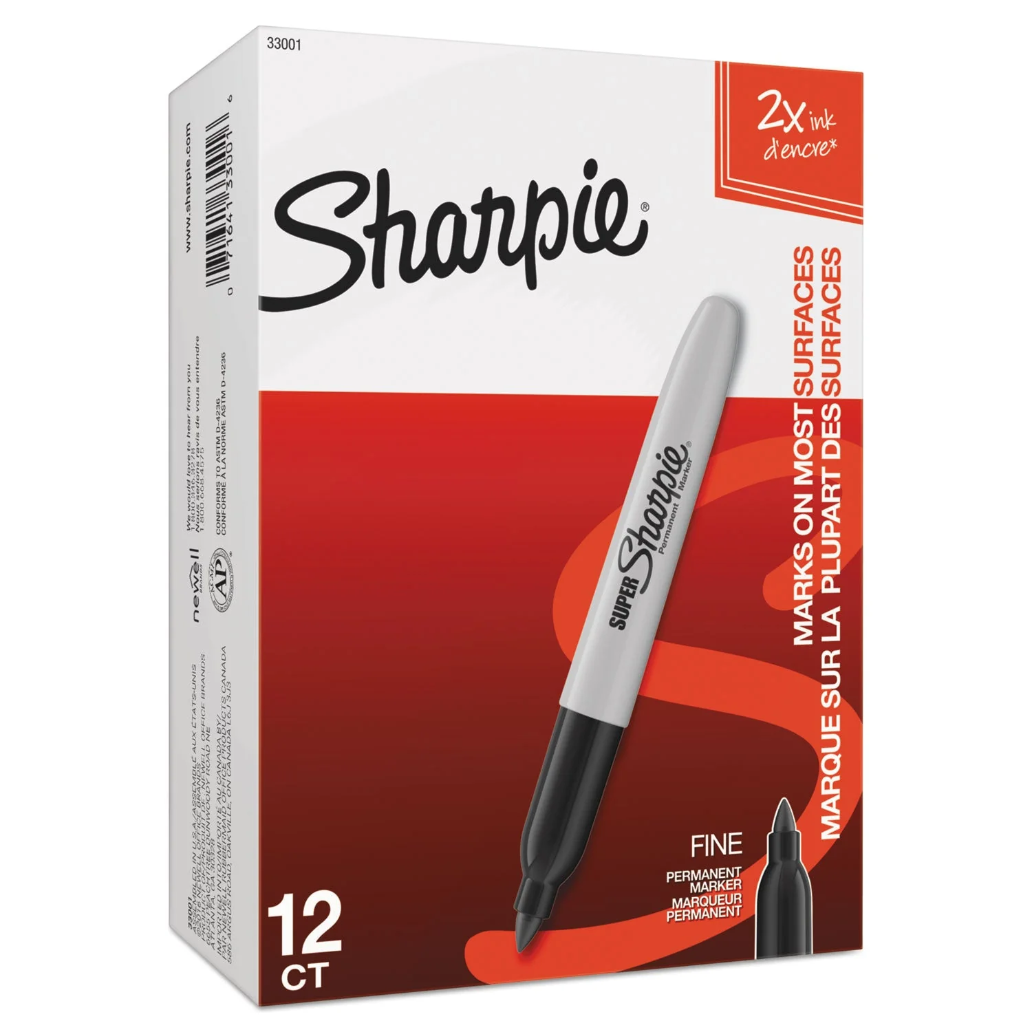 Sharpie Super Permanent Marker, Fine Bullet Tip, Black, Dozen - Image 5