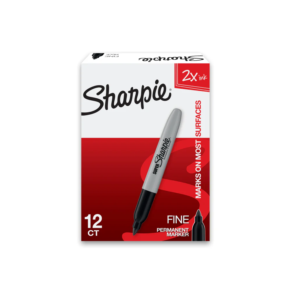 Sharpie Super Permanent Markers - Fine Point - 12 Count Box (Black) - Image 5