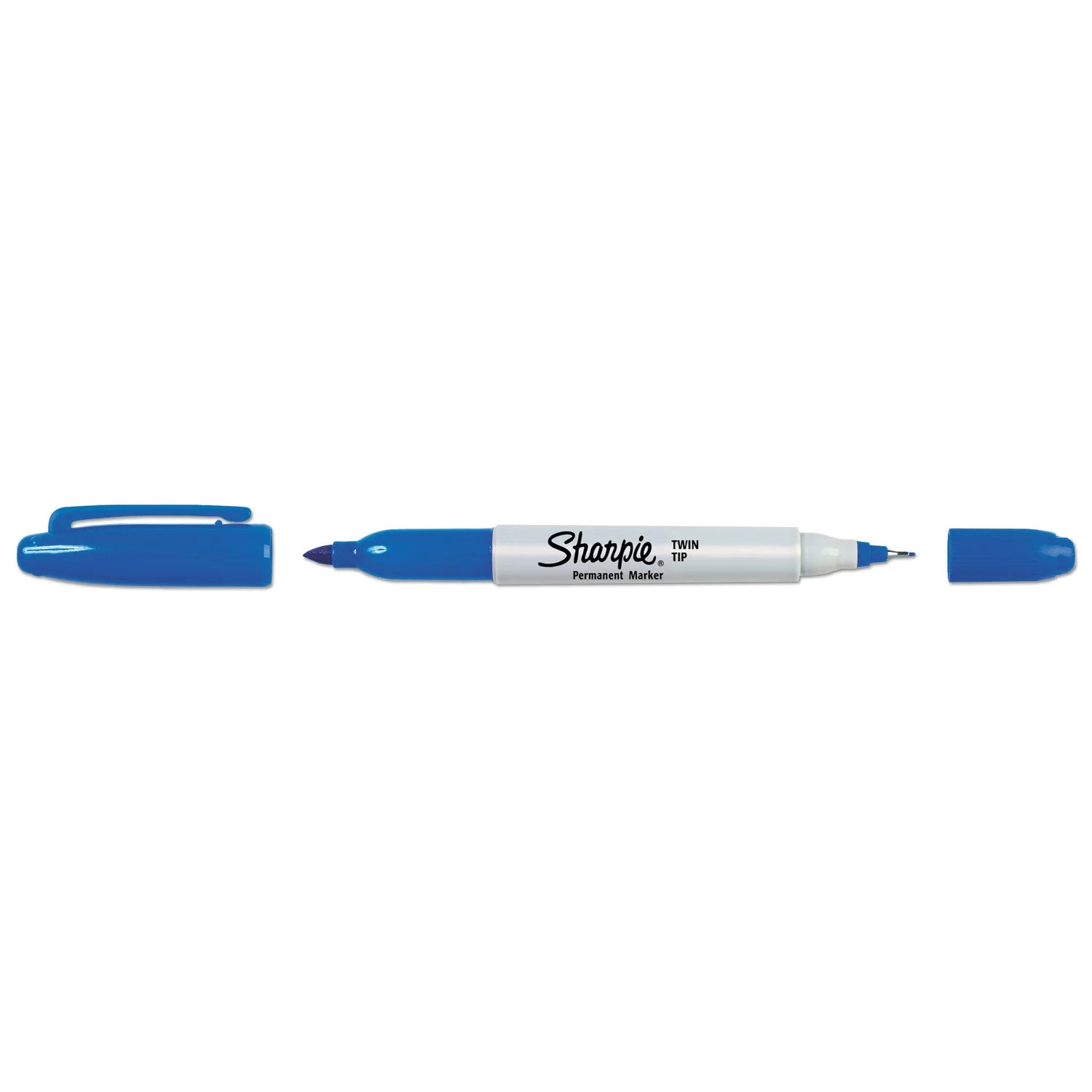 Sharpie Twin-Tip Permanent Marker Extra-Fine/Fine Bullet Tips 12 Count Box (Blue) - Image 6