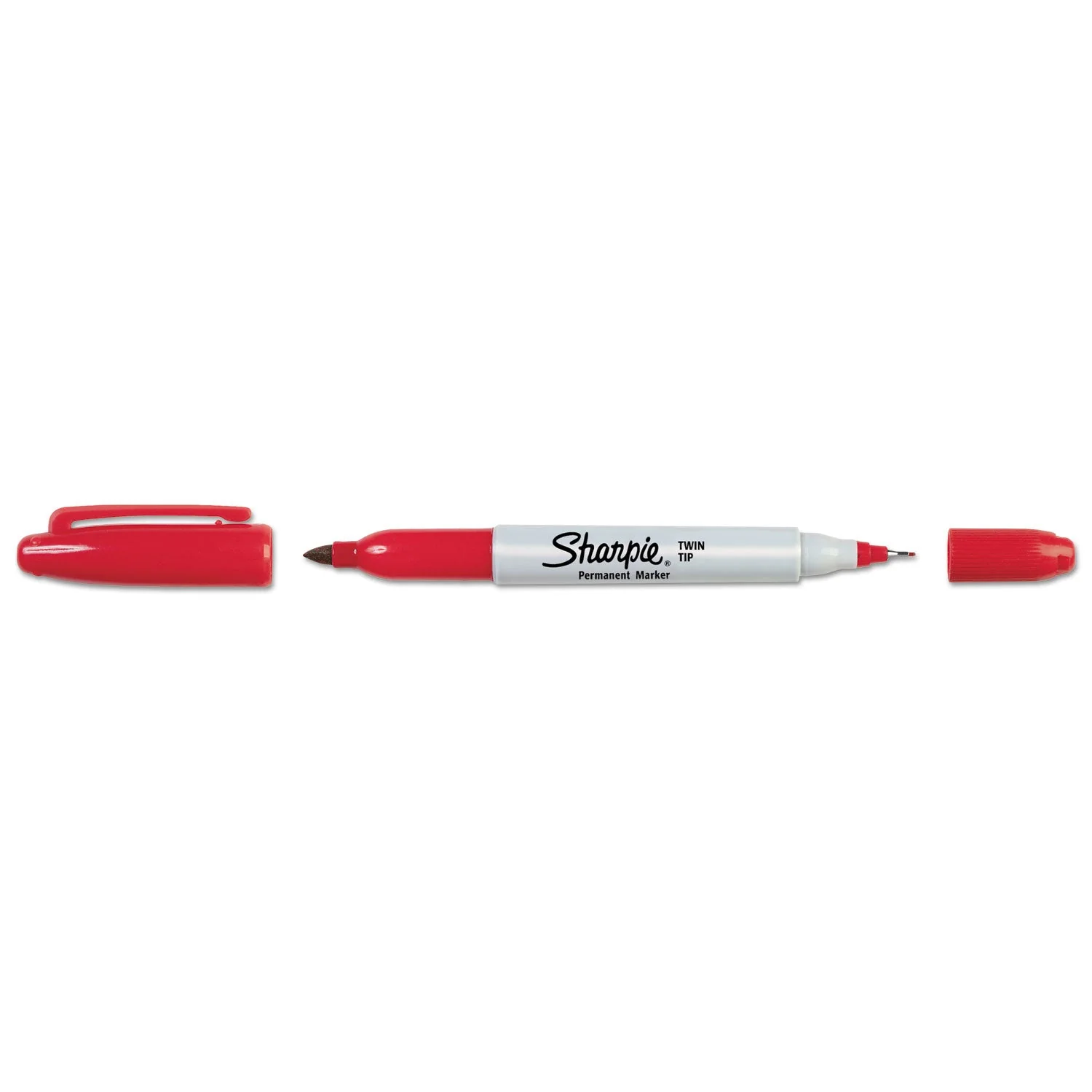 Sharpie Twin-Tip Permanent Marker Extra-Fine/Fine Bullet Tips 12 Count Box (Red) - Image 6