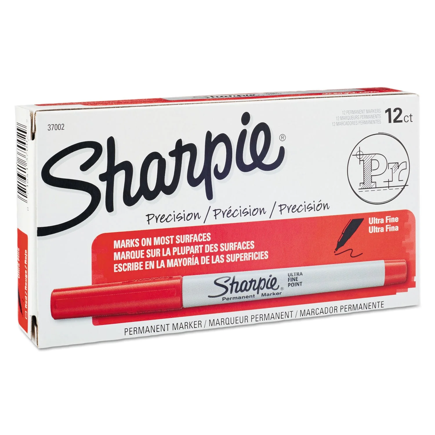 Sharpie Ultra Fine Tip Permanent Marker, Extra-Fine Needle Tip, Red, Dozen - Image 2