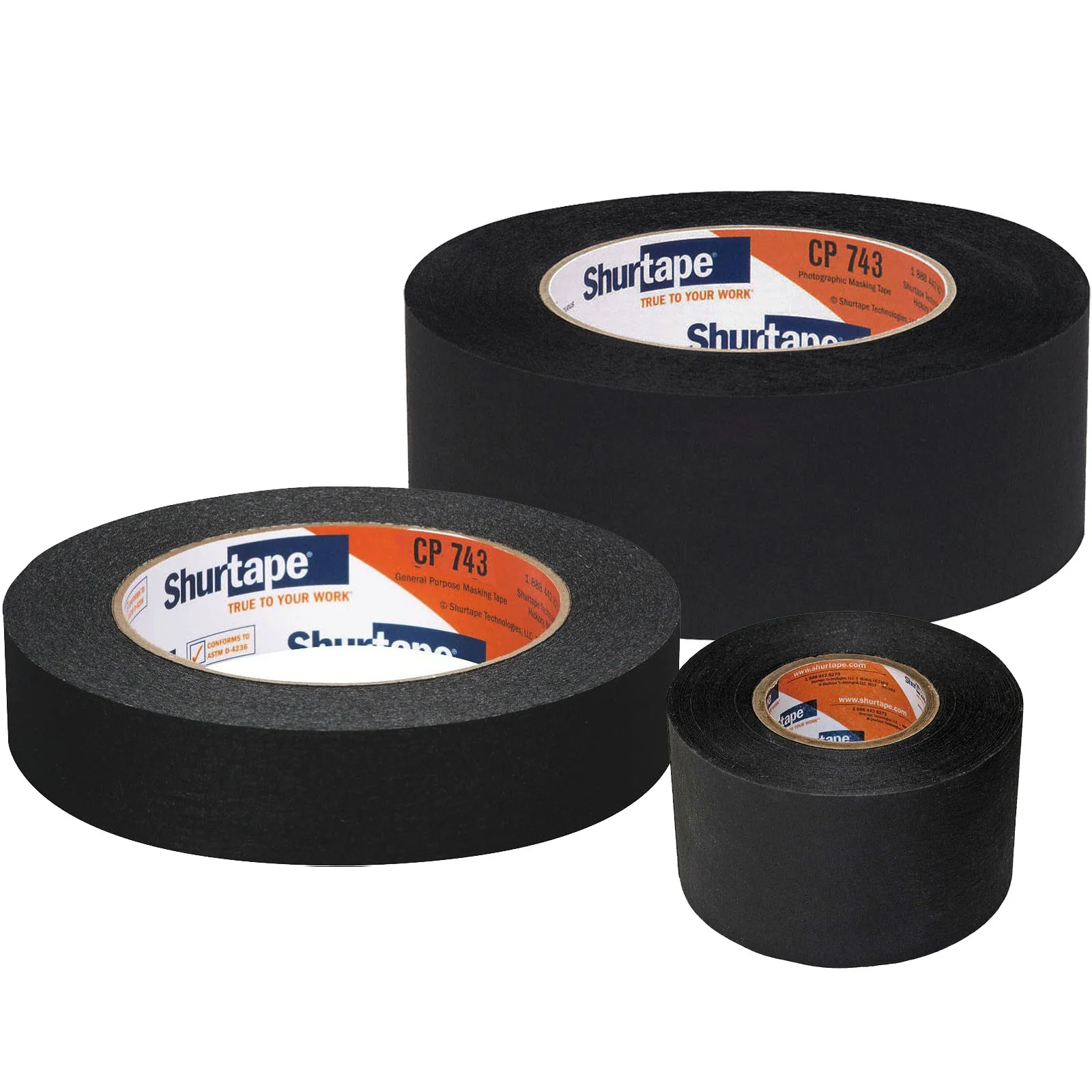 Shurtape P743 Paper Photo Tape 1" & 2" x 60/30 Yards (Black) - Image 2