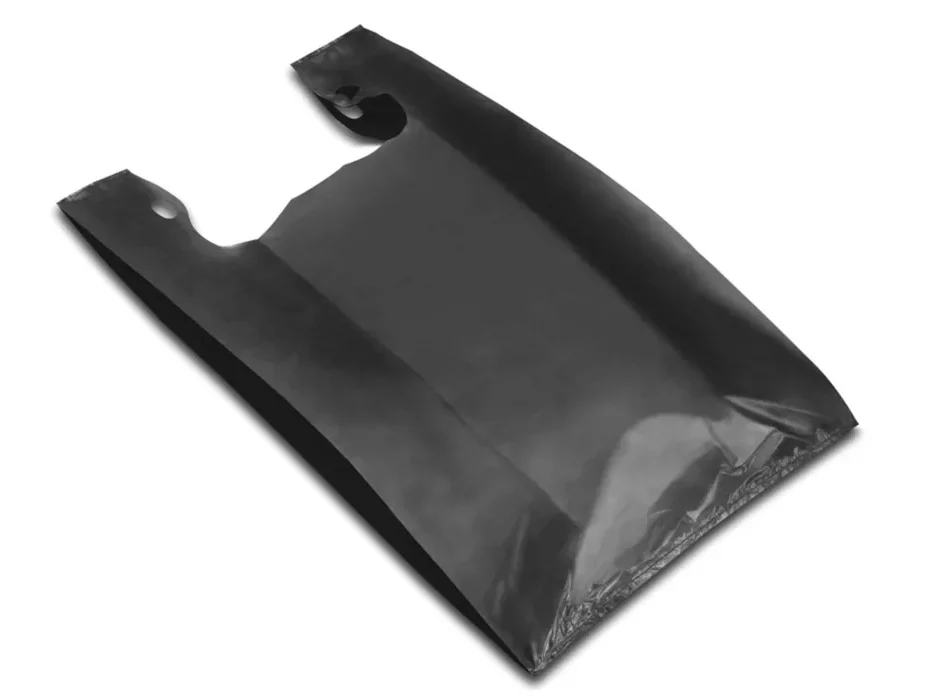 Silent Props Plastic T-Shirt Convenience Store Bag (White, Black Beige) - Image 3